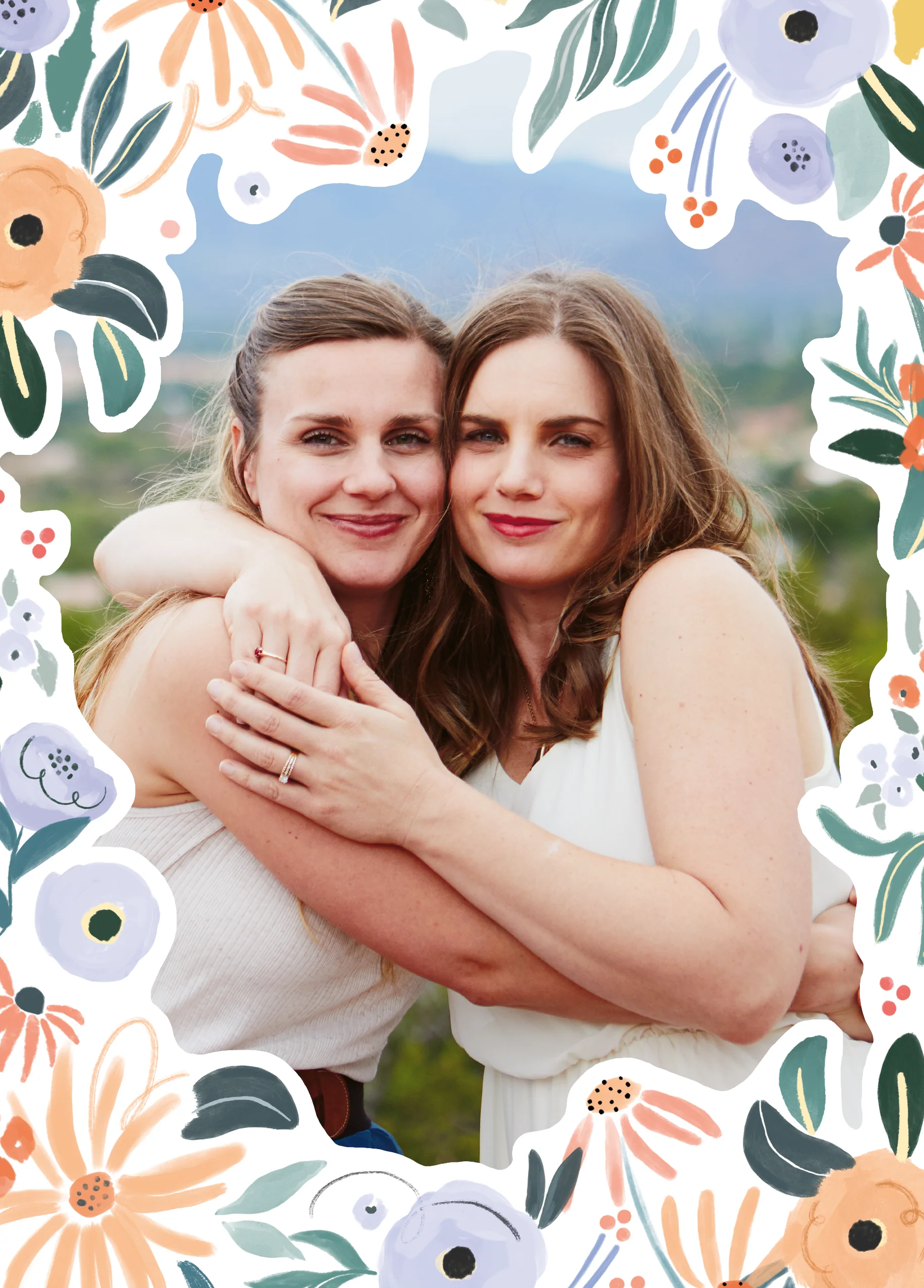 Personalised Photo Upload Floral Frame Mother's Day Card