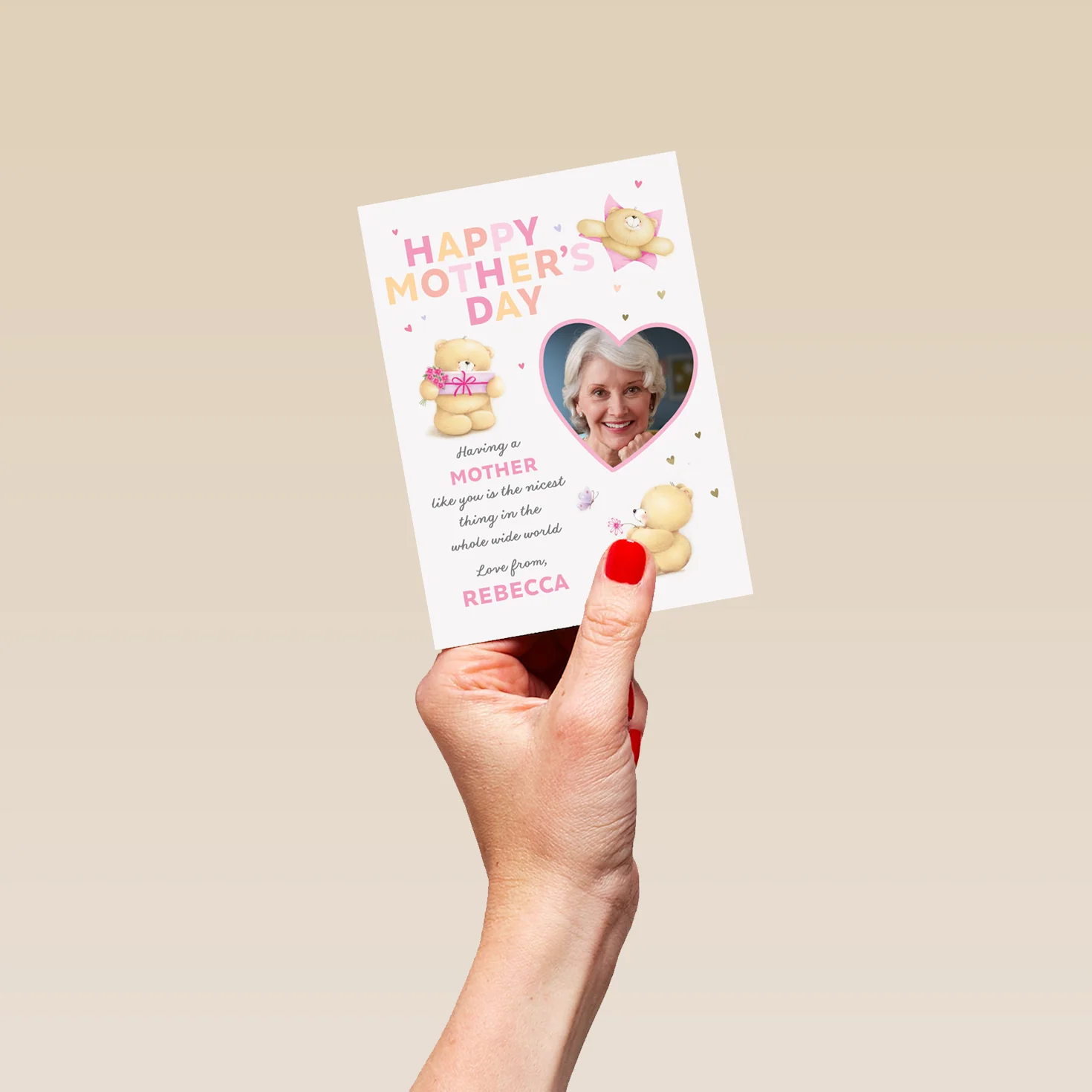 Personalised Photo Upload Forever Friends Bears Mother's Day Card - Image 4
