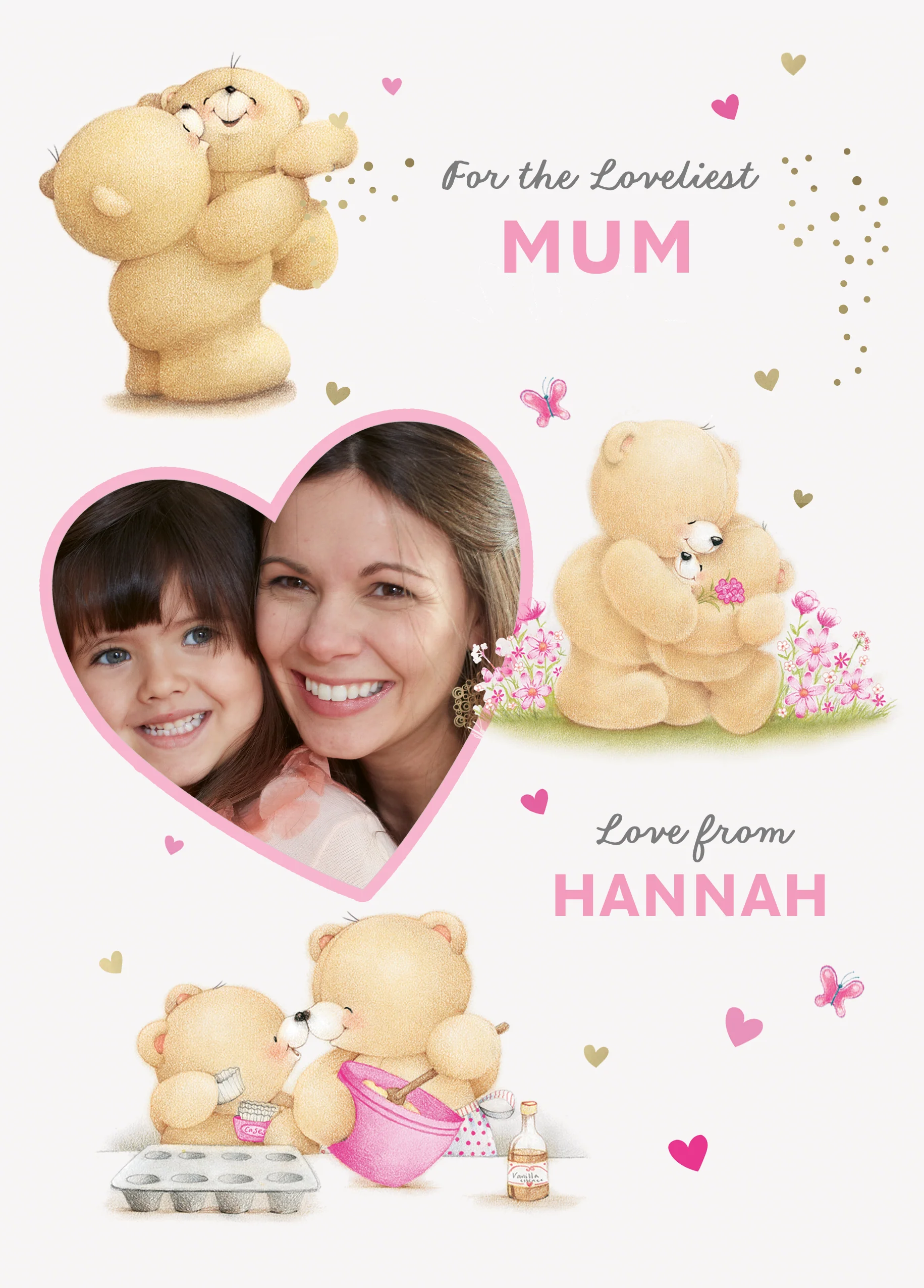 Personalised Photo Upload Forever Friends Hearts Mother's Day Card