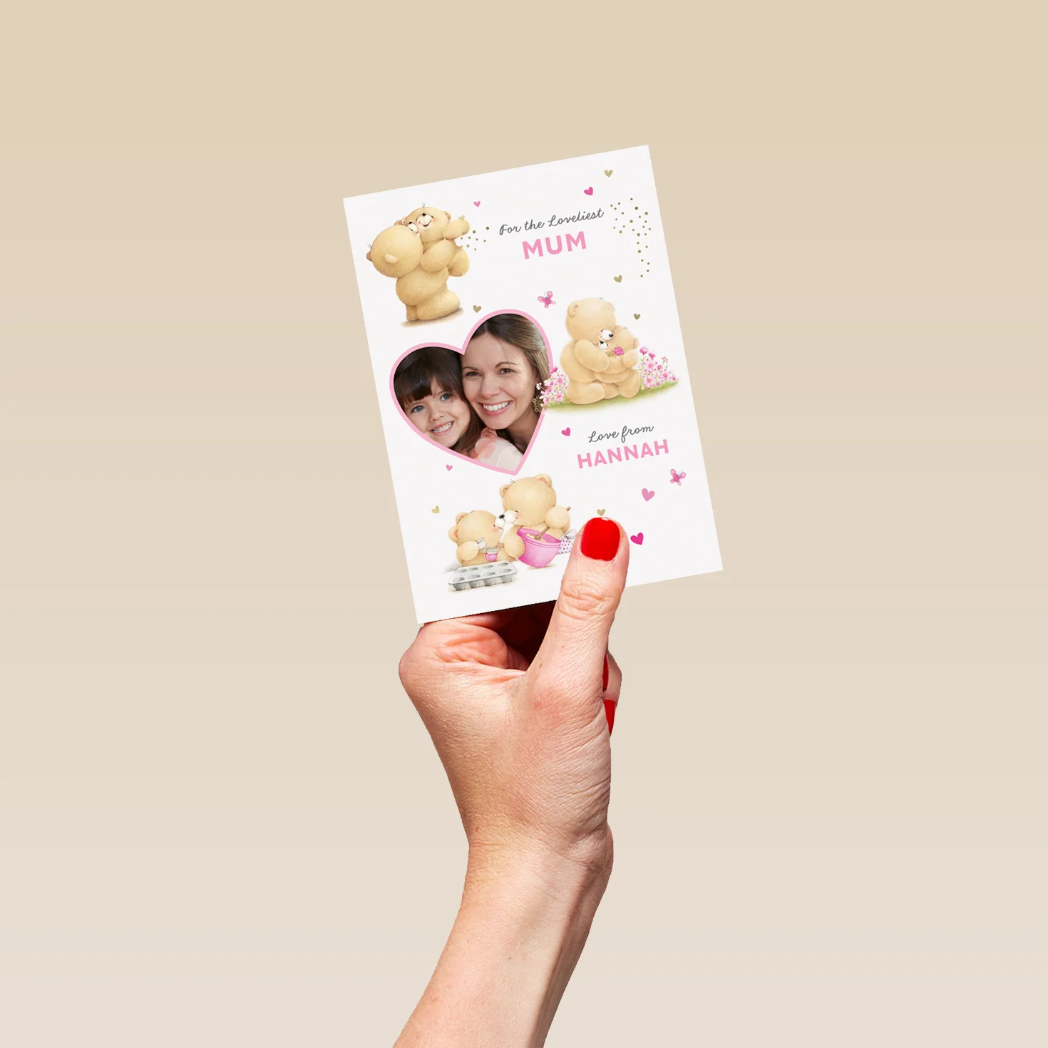 Personalised Photo Upload Forever Friends Hearts Mother's Day Card - Image 4
