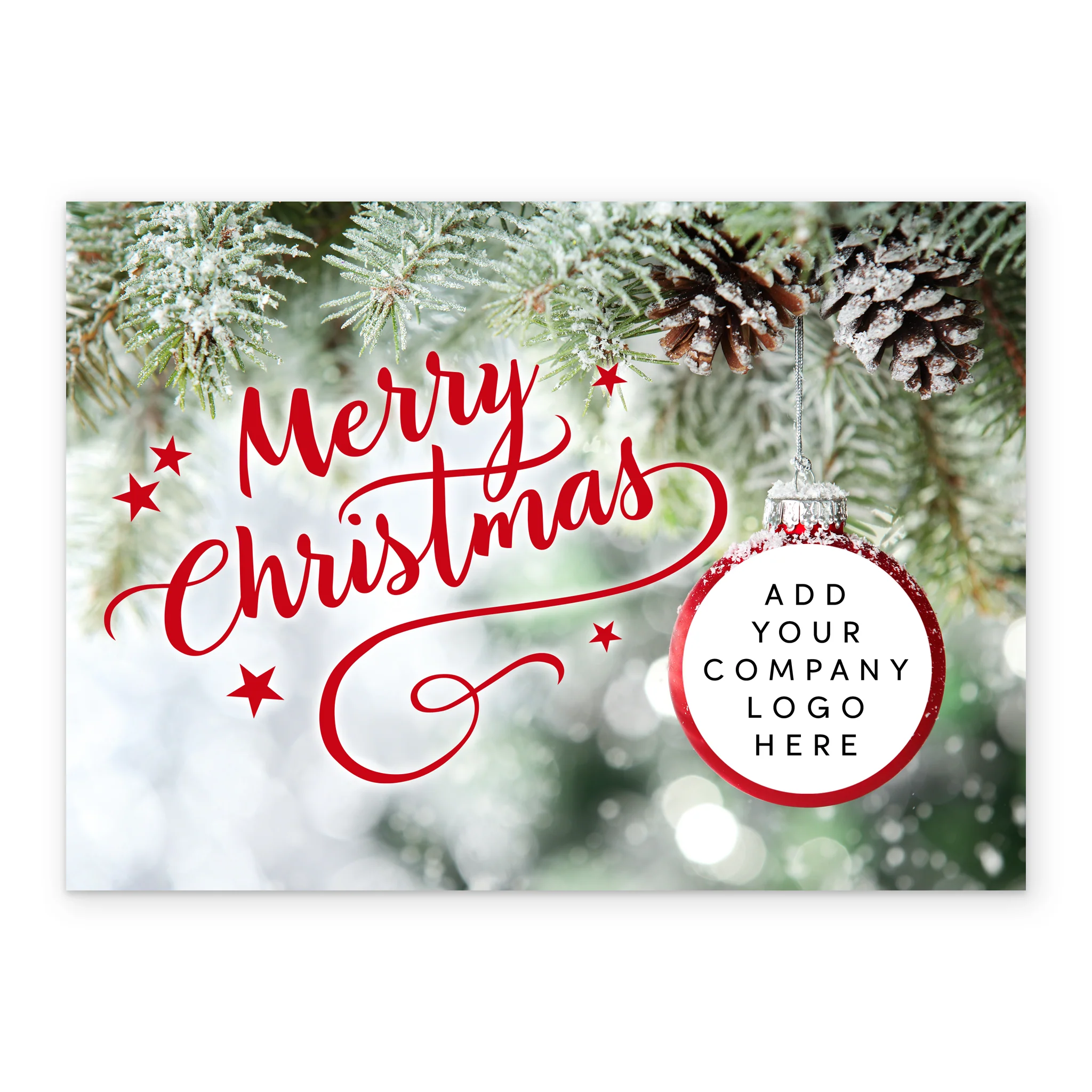 Personalised Photo Upload Frosty Pine Tree Christmas Card - Image 2