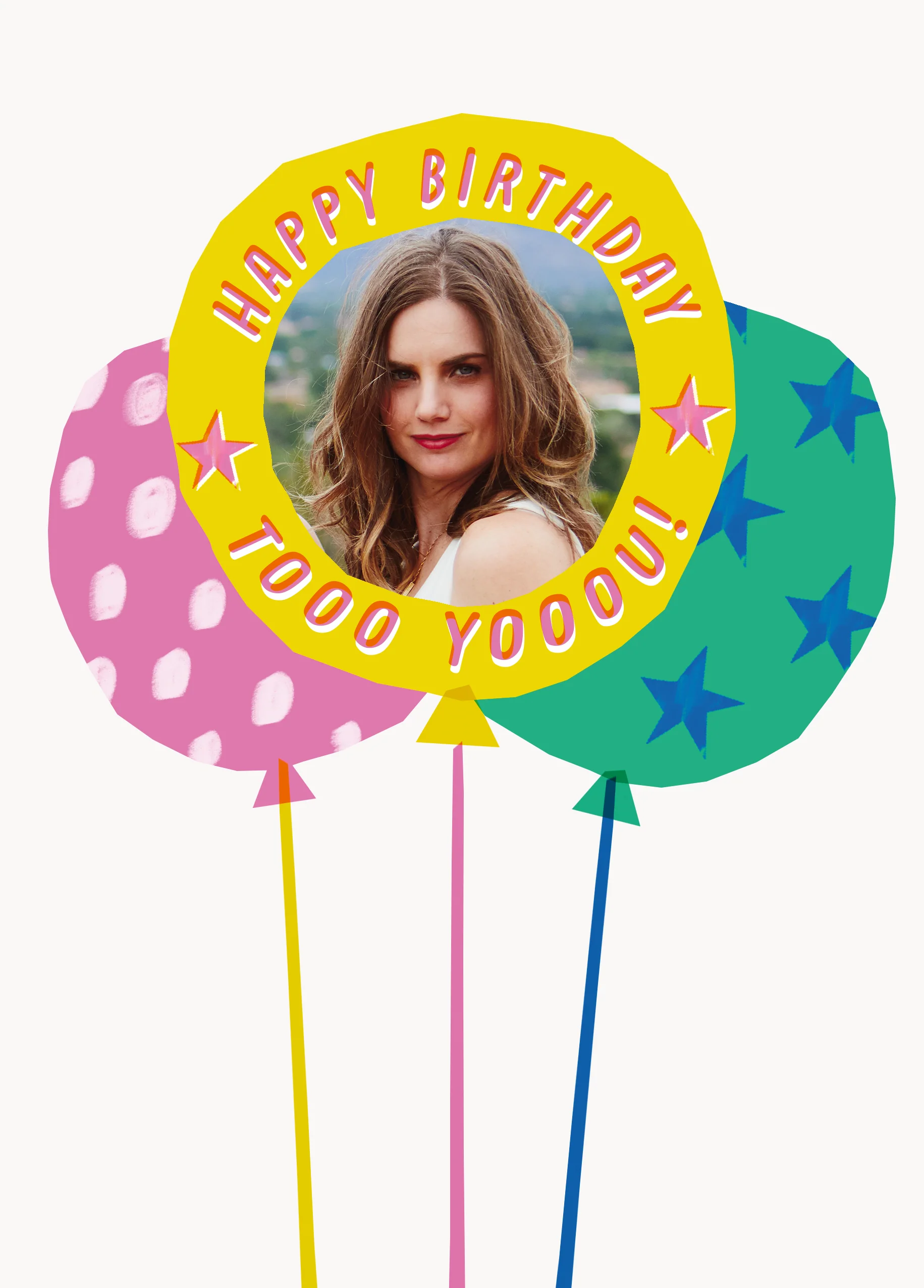 Personalised Photo Upload Fun Balloons Birthday Card