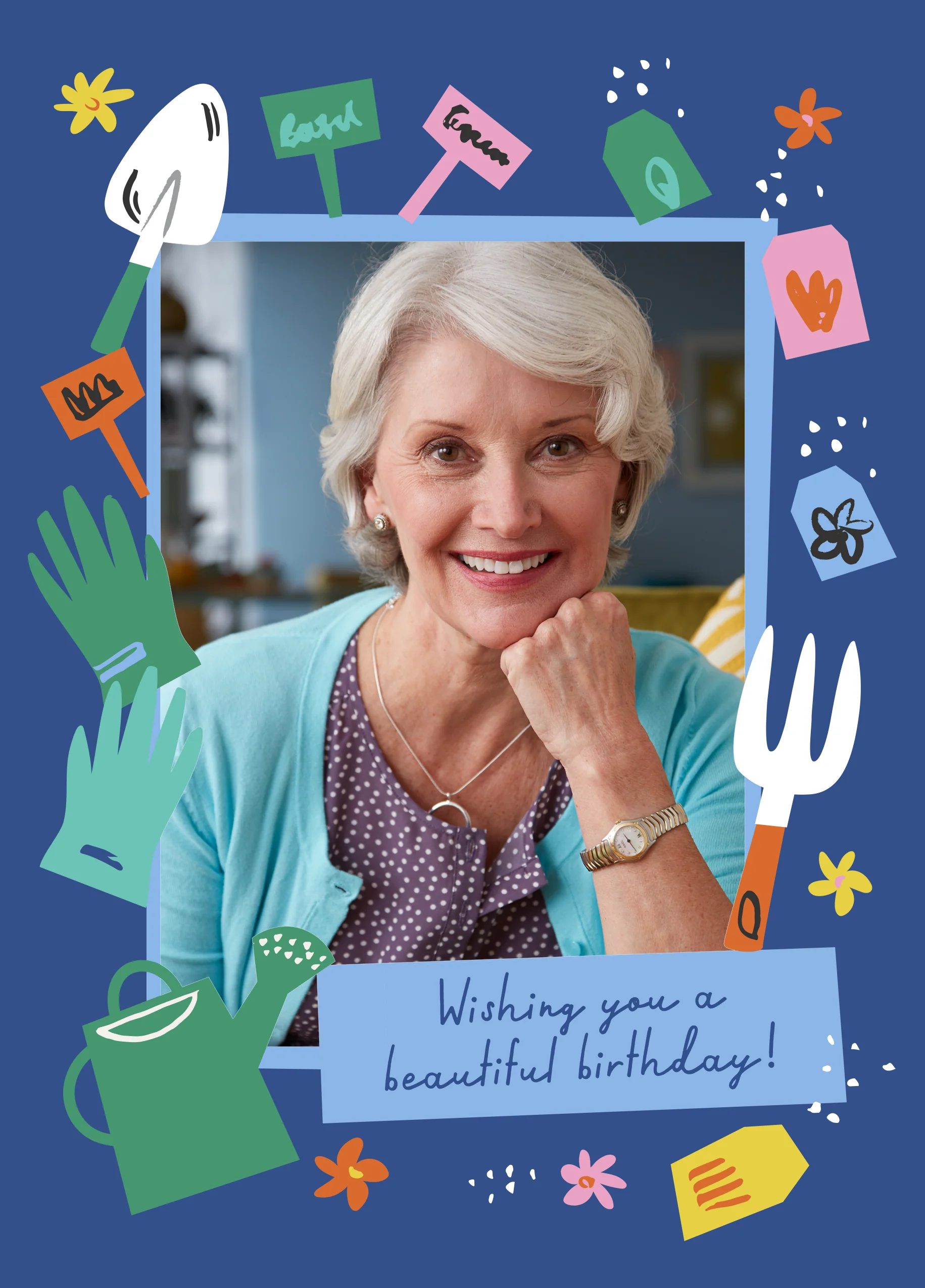 Personalised Photo Upload Gardening Birthday Card