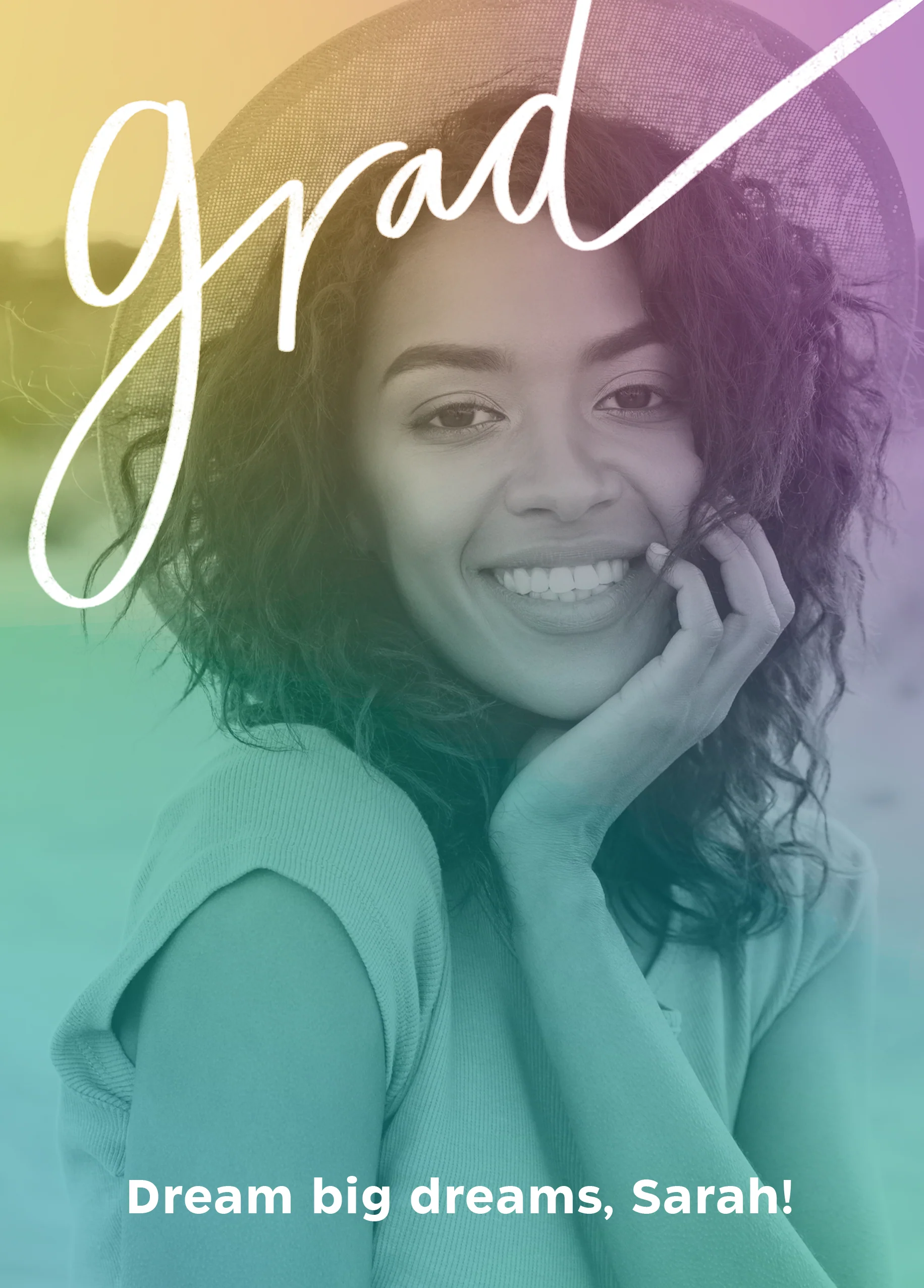 Personalised Photo Upload Gradient Graduation Card
