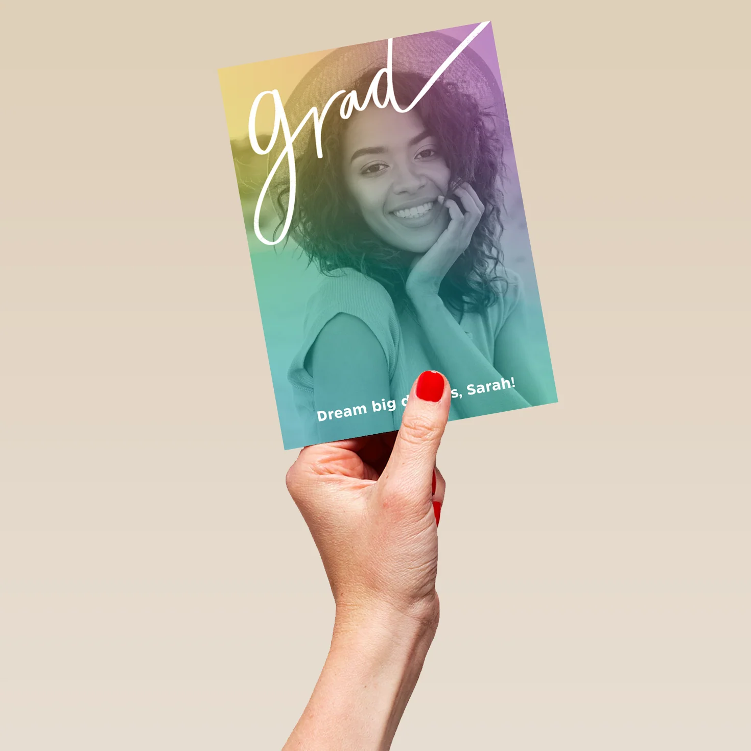 Personalised Photo Upload Gradient Graduation Card - Image 5