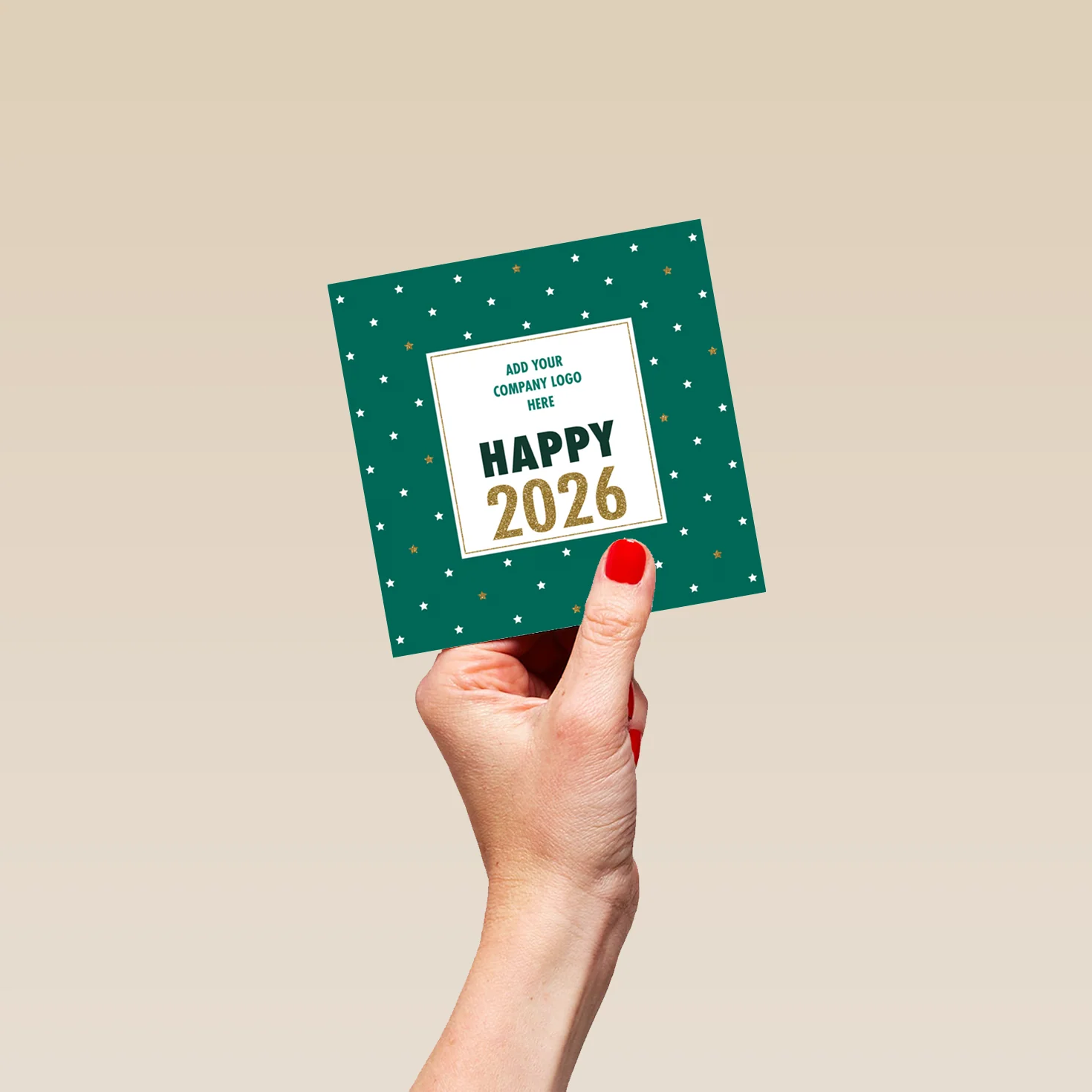 Personalised Photo Upload Green & Stars New Year Card - Image 4