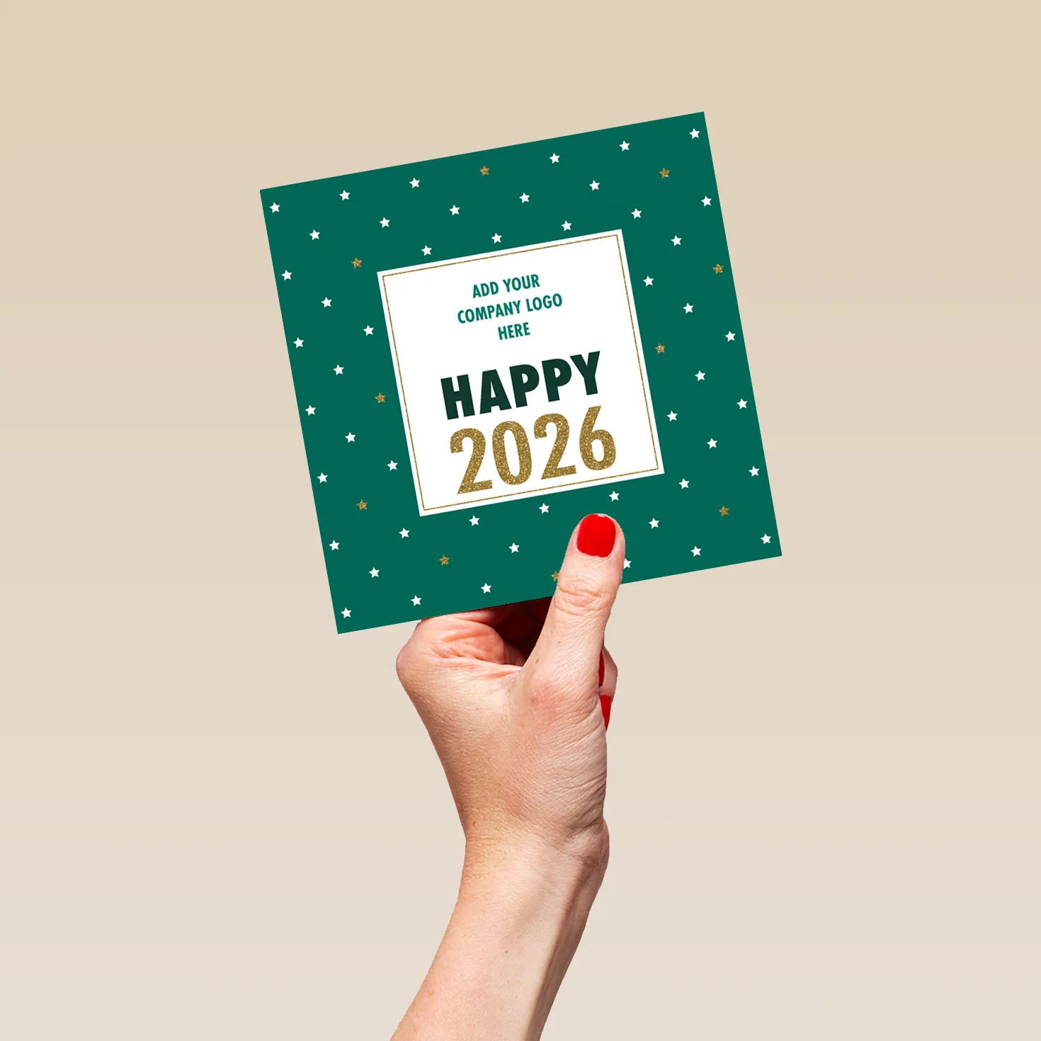 Personalised Photo Upload Green & Stars New Year Card - Image 5
