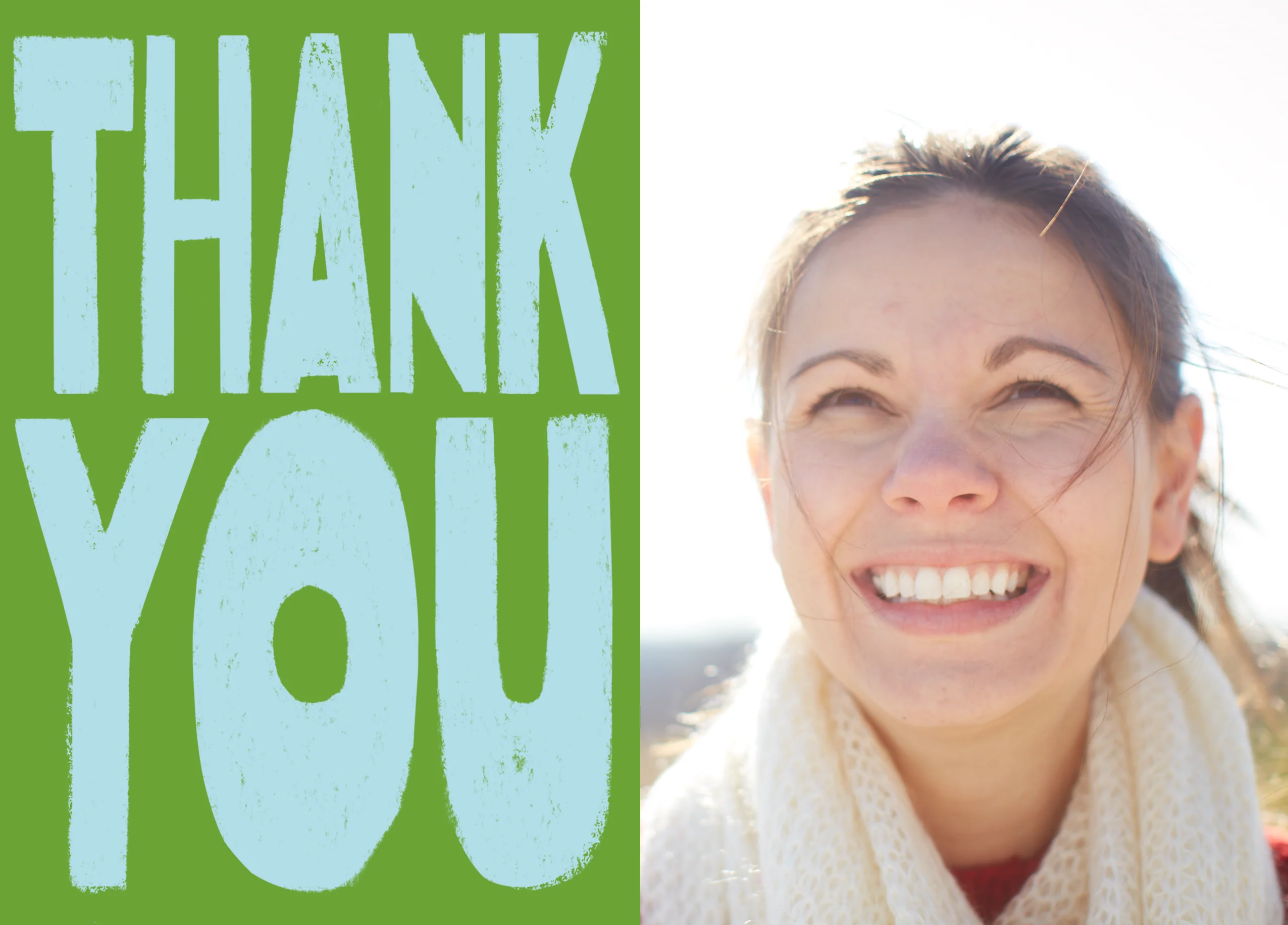 Personalised Photo Upload Green Thank You Card