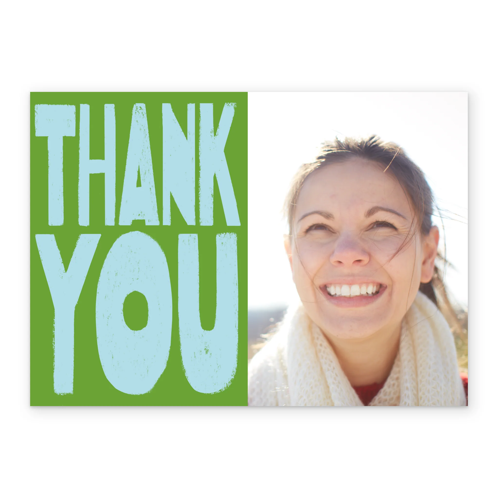 Personalised Photo Upload Green Thank You Card - Image 2