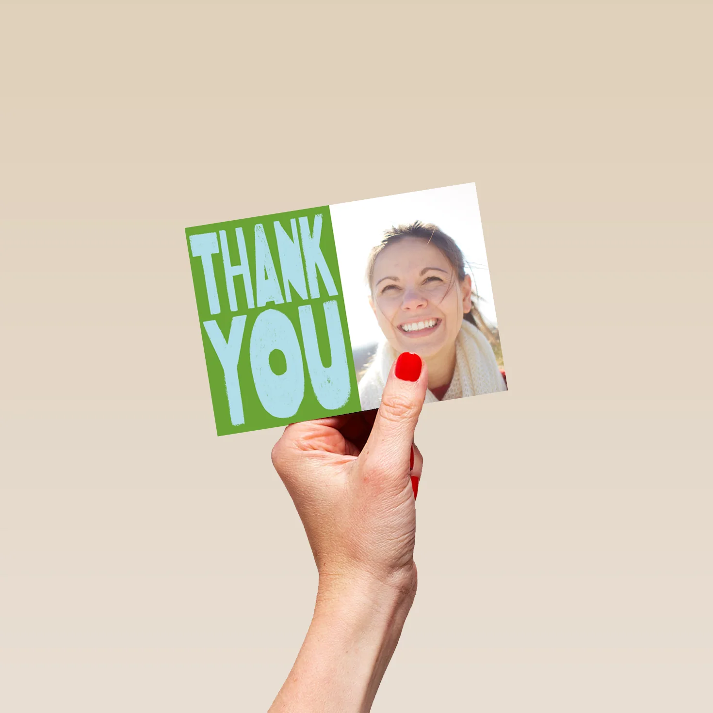 Personalised Photo Upload Green Thank You Card - Image 4