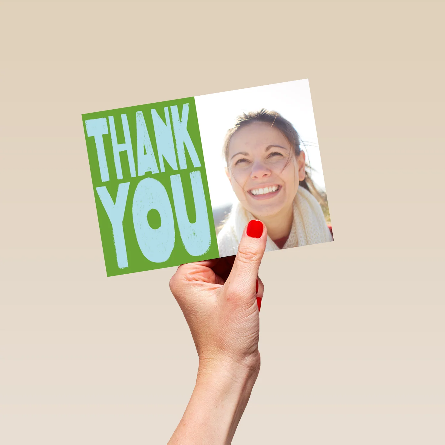 Personalised Photo Upload Green Thank You Card - Image 5