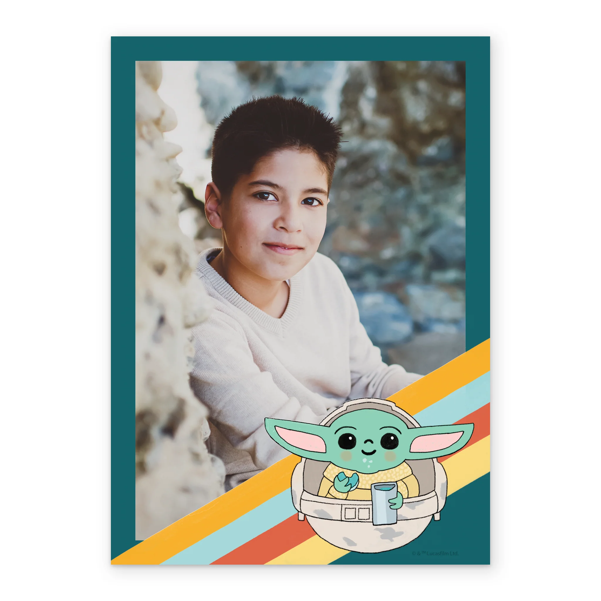 Personalised Photo Upload Grogu™ Greeting Card - Image 2