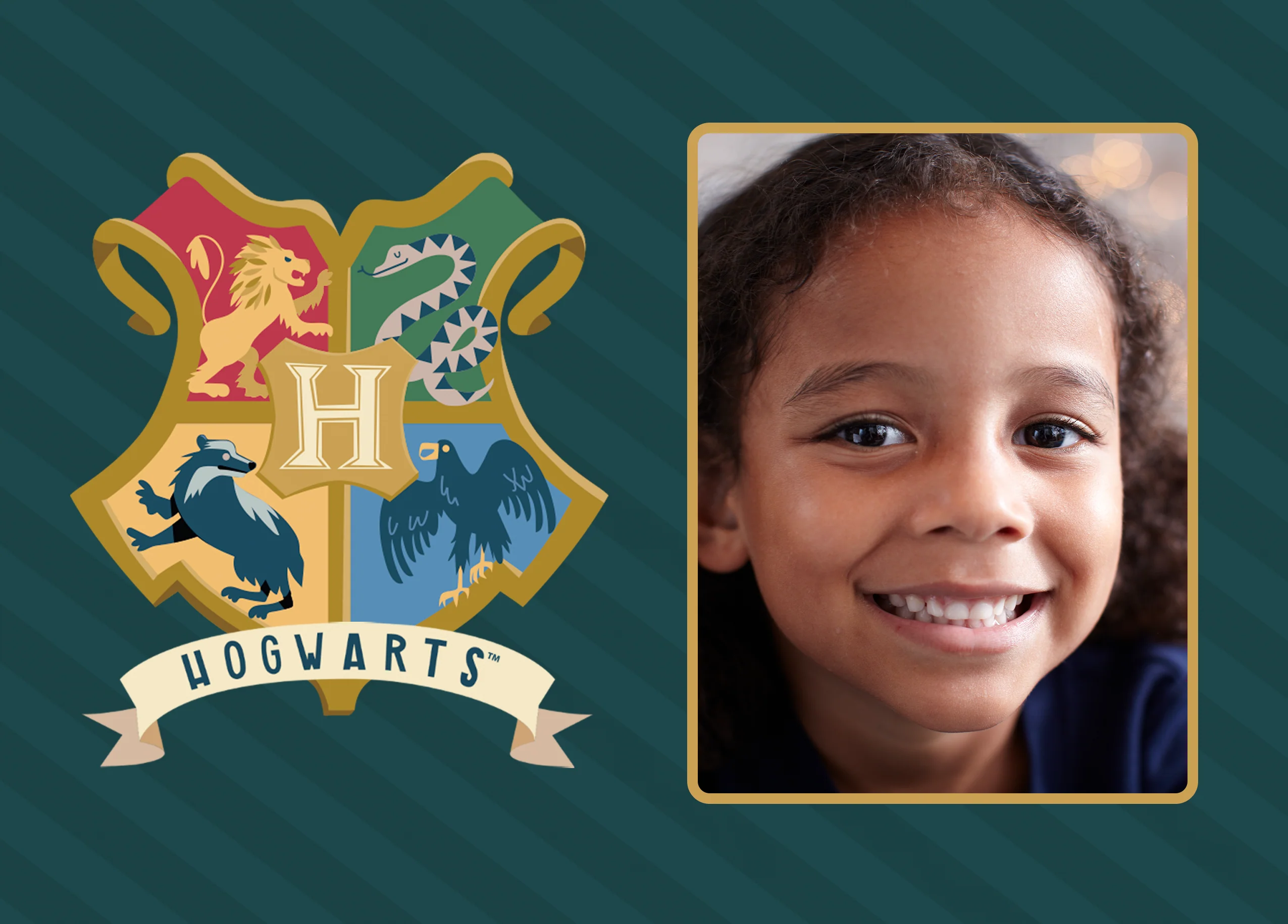 Personalised Photo Upload Harry Potter™ Hogwarts Crest Kids Birthday Card