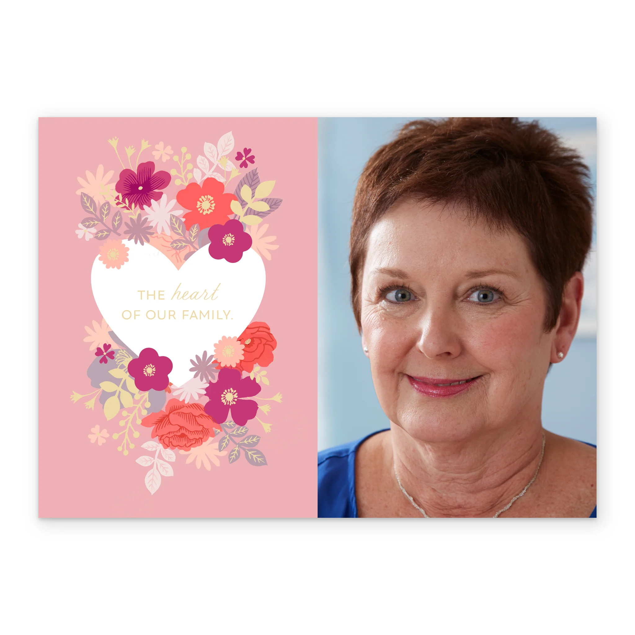 Personalised Photo Upload Heart & Florals Mother's Day Card - Image 2
