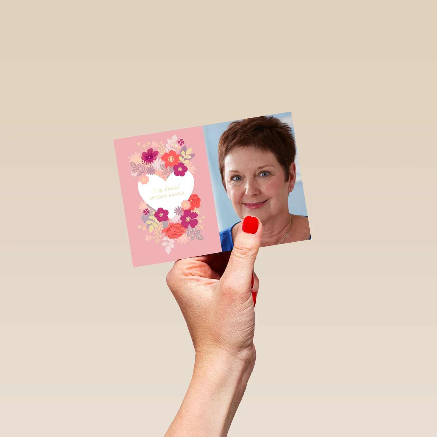 Personalised Photo Upload Heart & Florals Mother's Day Card - Image 4