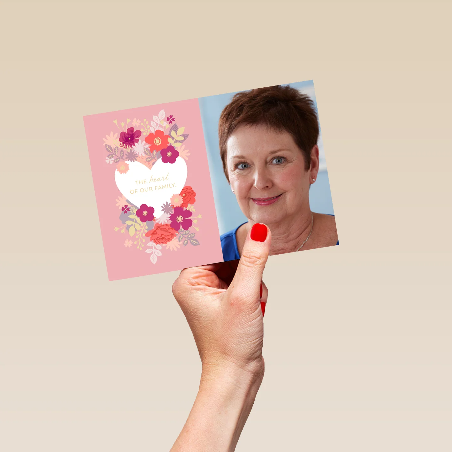 Personalised Photo Upload Heart & Florals Mother's Day Card - Image 5