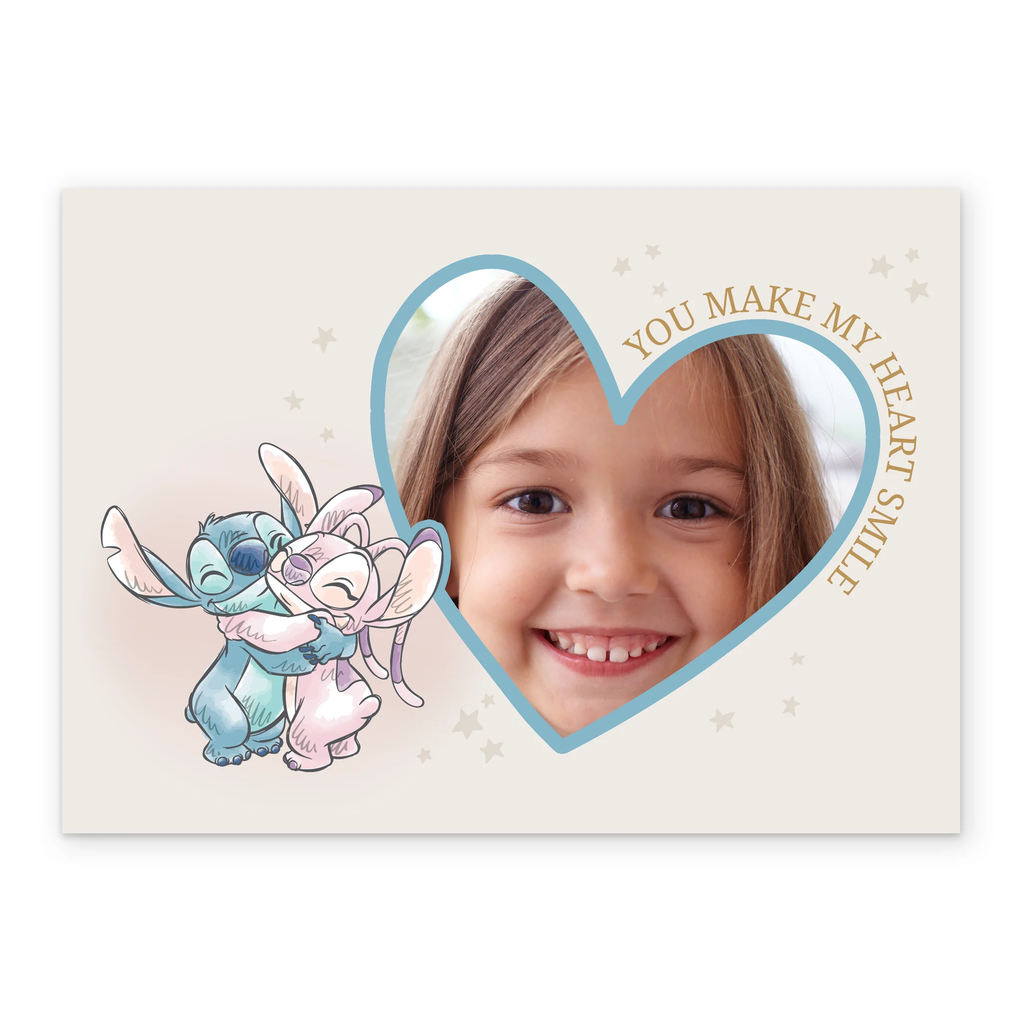 Personalised Photo Upload Heart Frame Lilo & Stitch Kids Birthday Card - Image 2