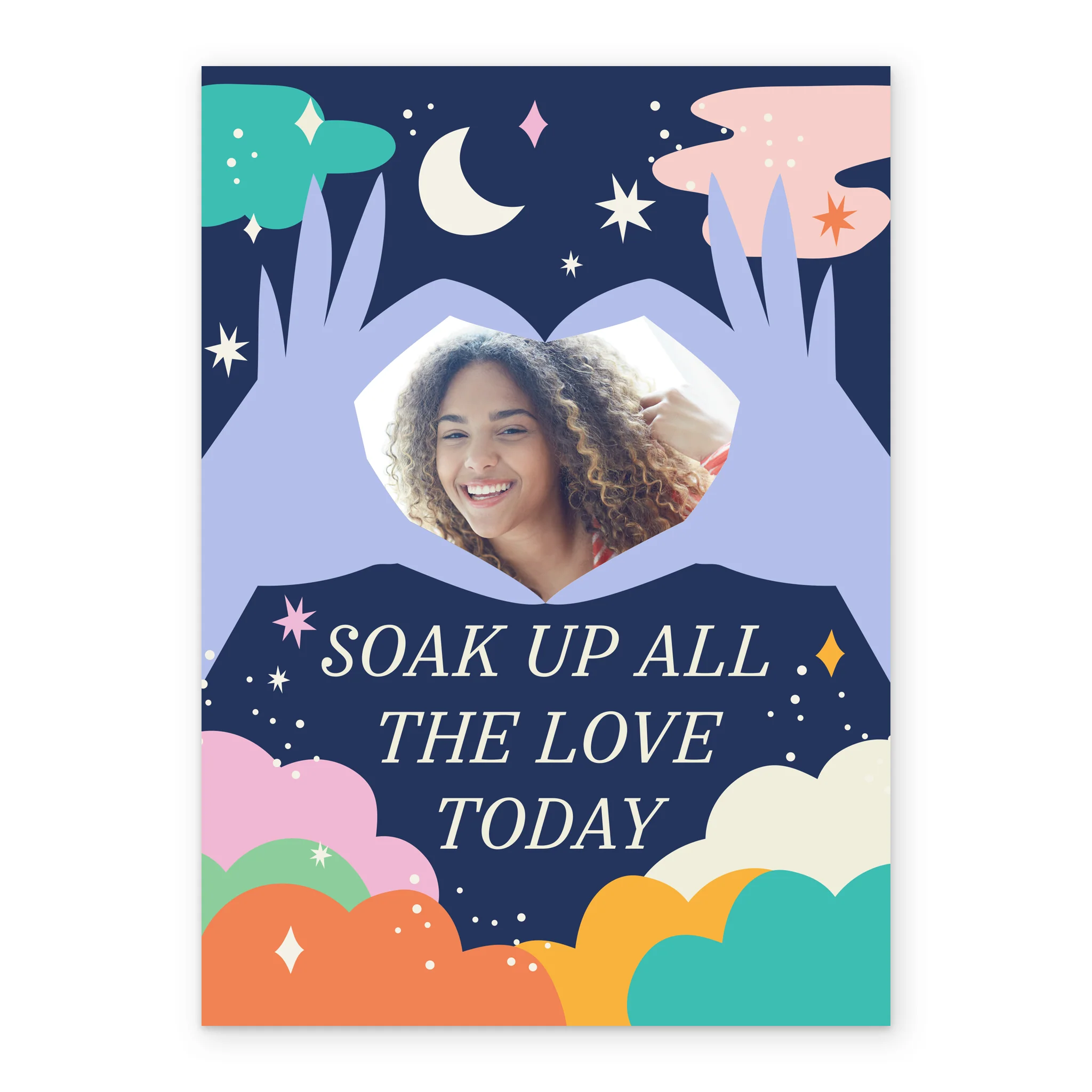 Personalised Photo Upload Heart & Moon Birthday Card - Image 2