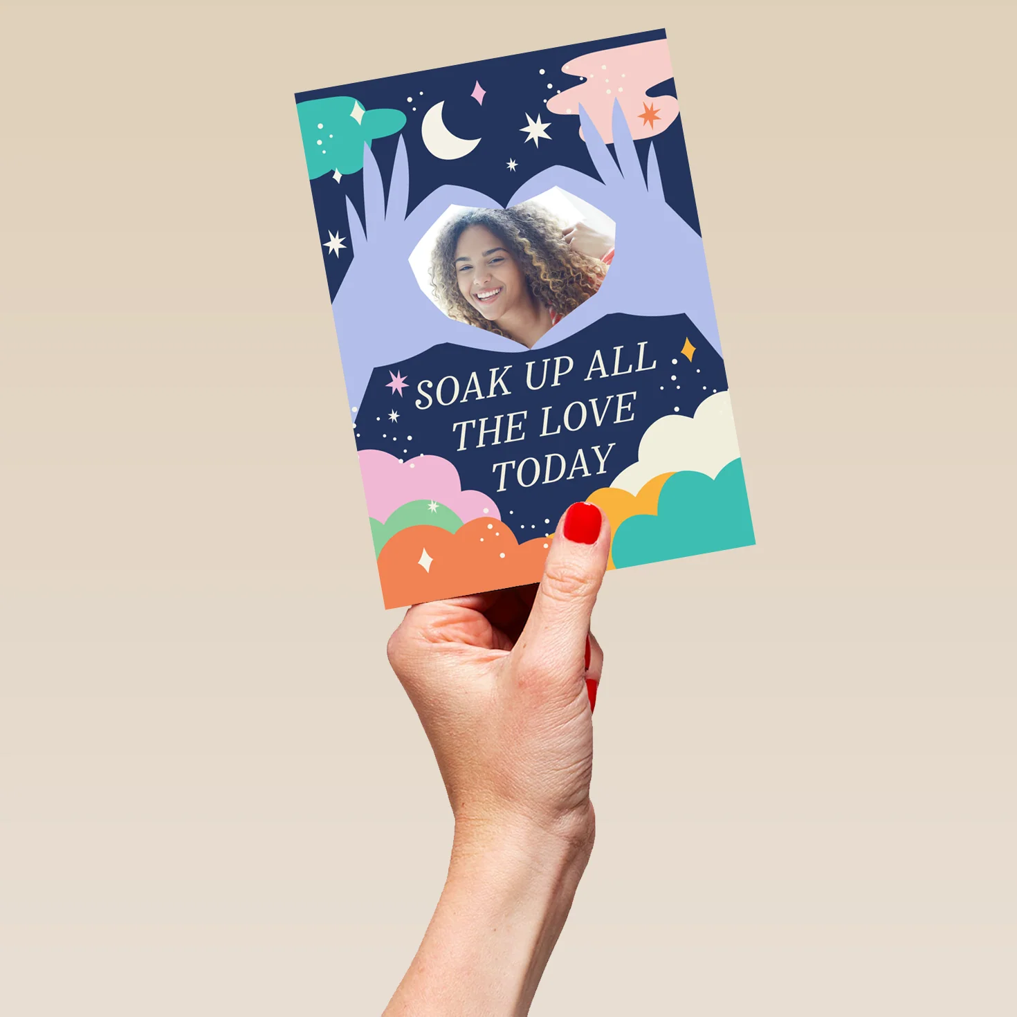 Personalised Photo Upload Heart & Moon Birthday Card - Image 5