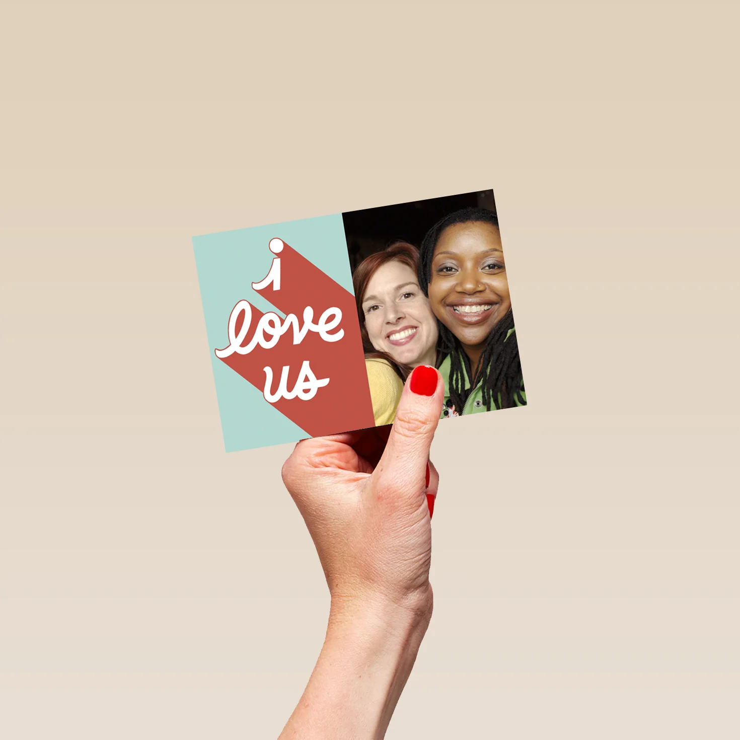 Personalised Photo Upload 'I love us' Greeting Card - Image 4