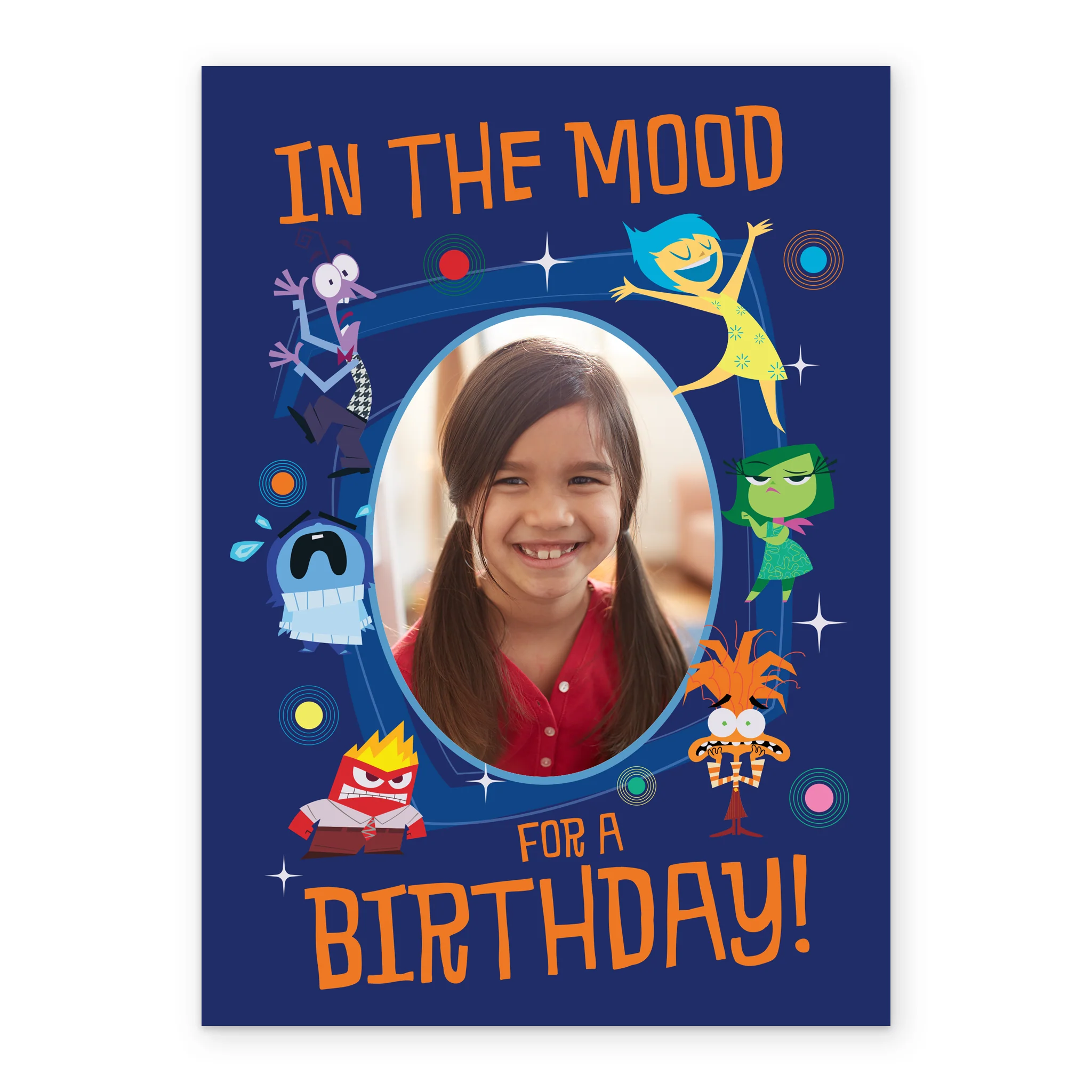 Personalised Photo Upload Inside Out Blue Birthday Card - Image 2