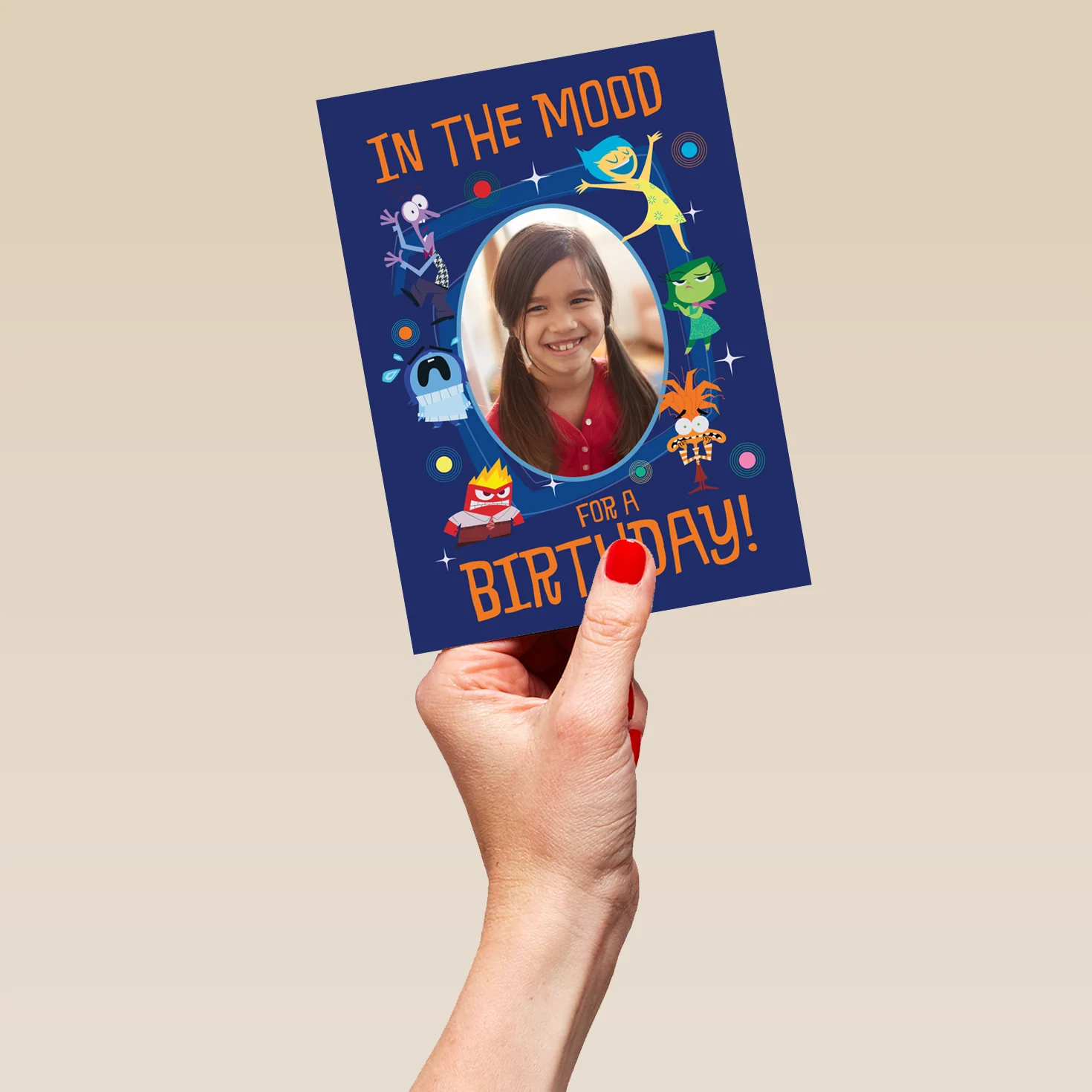 Personalised Photo Upload Inside Out Blue Birthday Card - Image 5