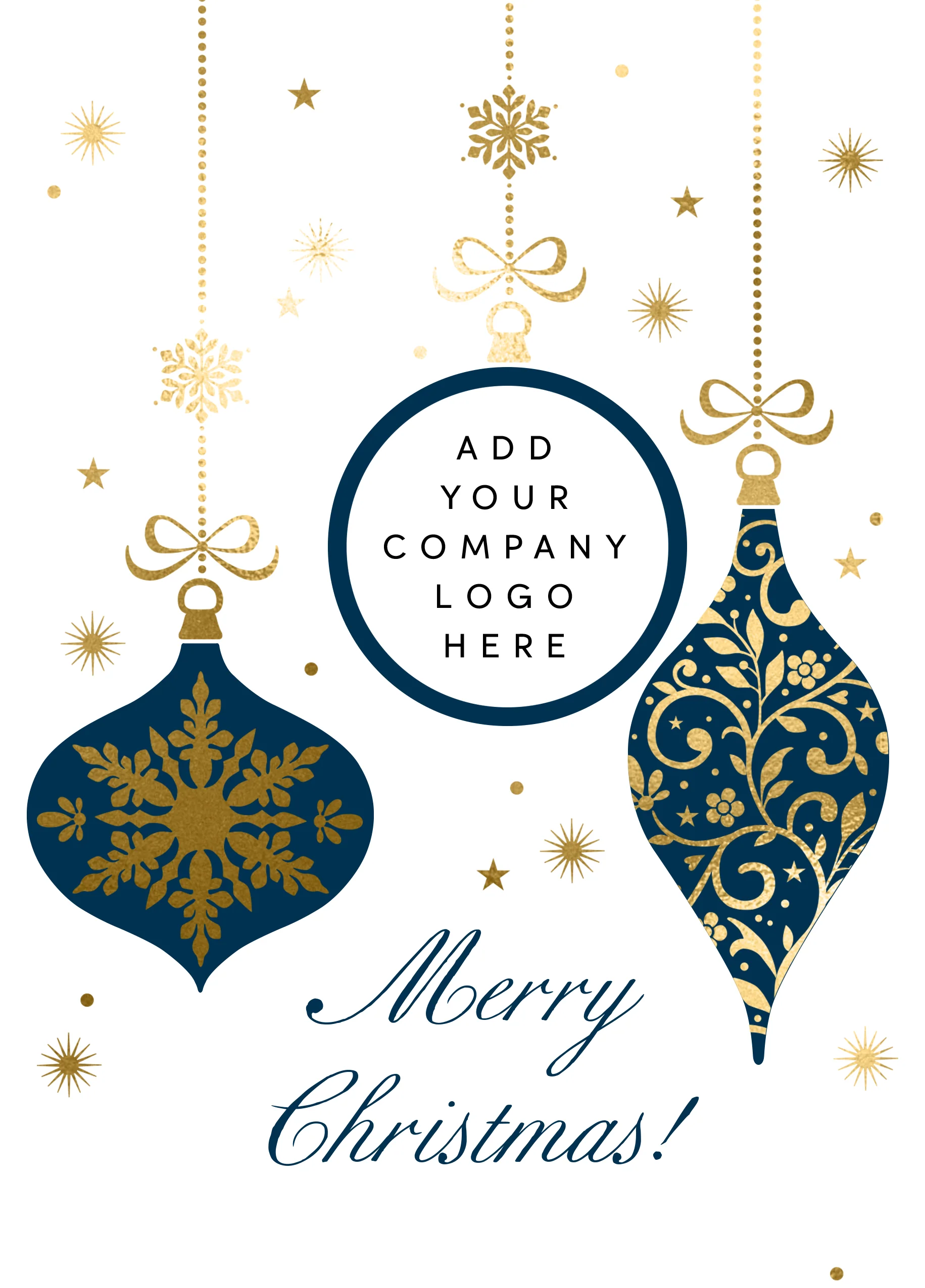 Personalised Photo Upload Intricate Baubles Christmas Card