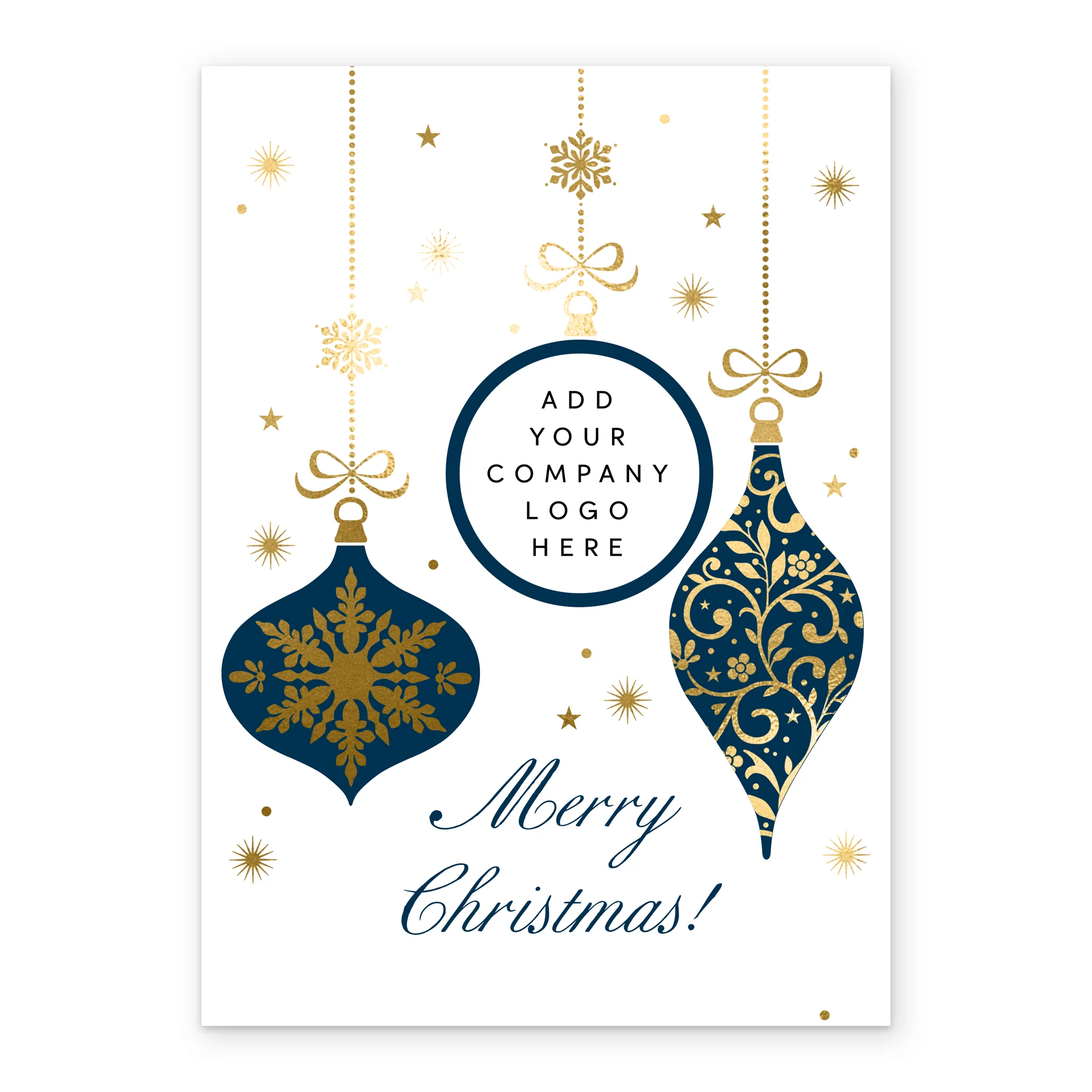 Personalised Photo Upload Intricate Baubles Christmas Card - Image 2