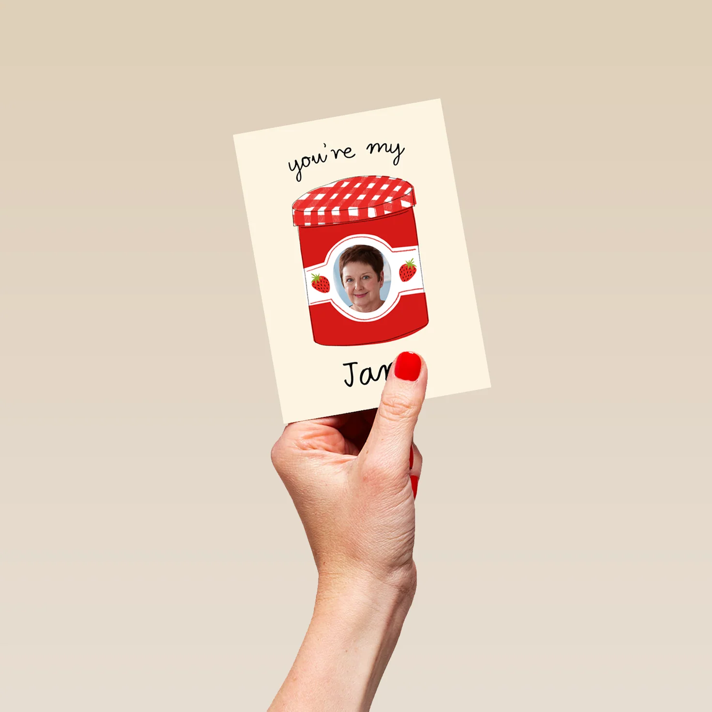 Personalised Photo Upload Jam Jar Greeting Card - Image 4
