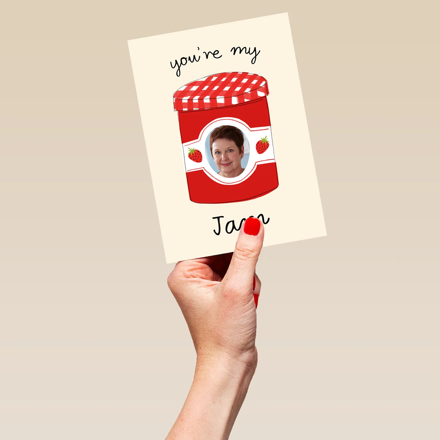 Personalised Photo Upload Jam Jar Greeting Card - Image 5