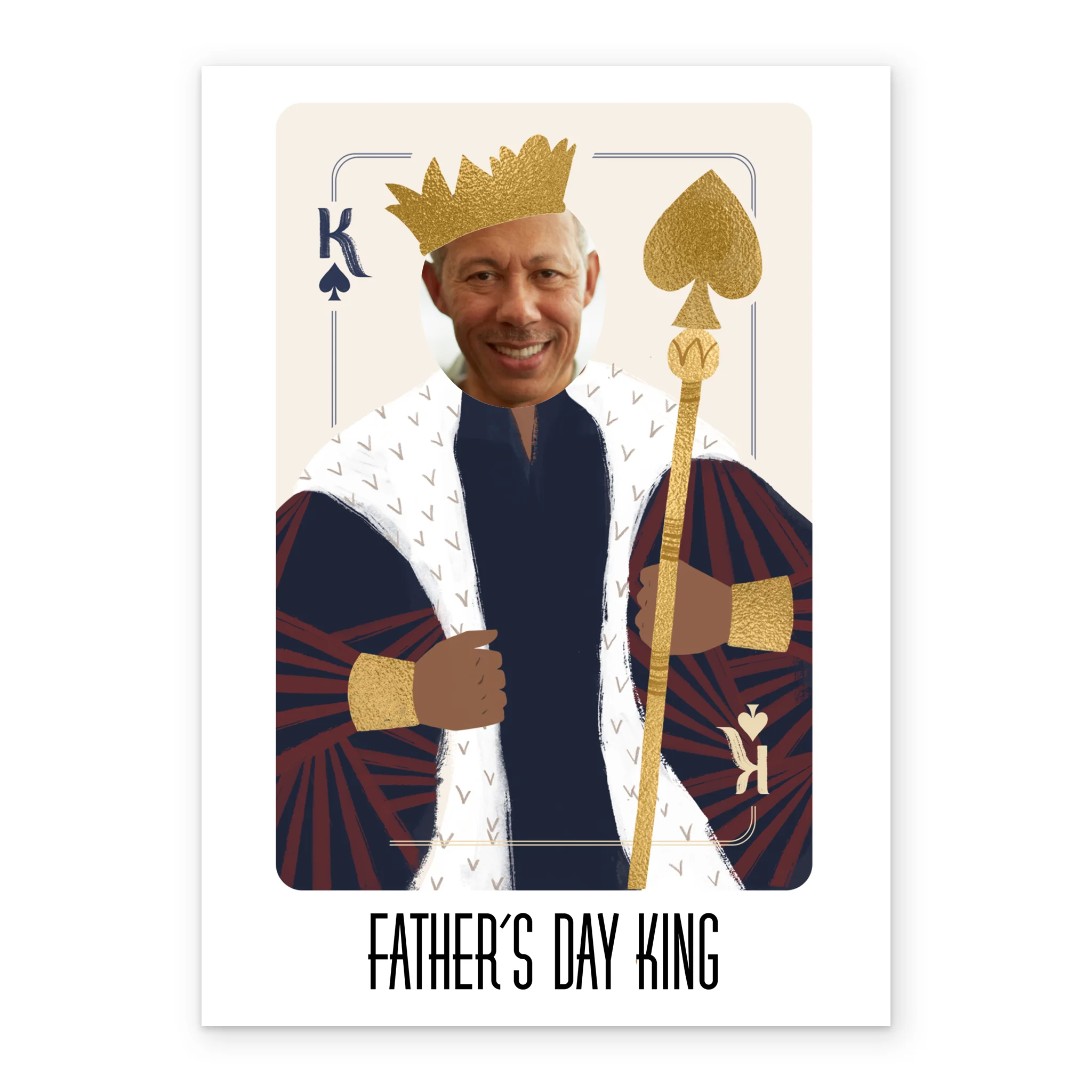 Personalised Photo Upload King of Spades Card Father's Day Card - Image 2