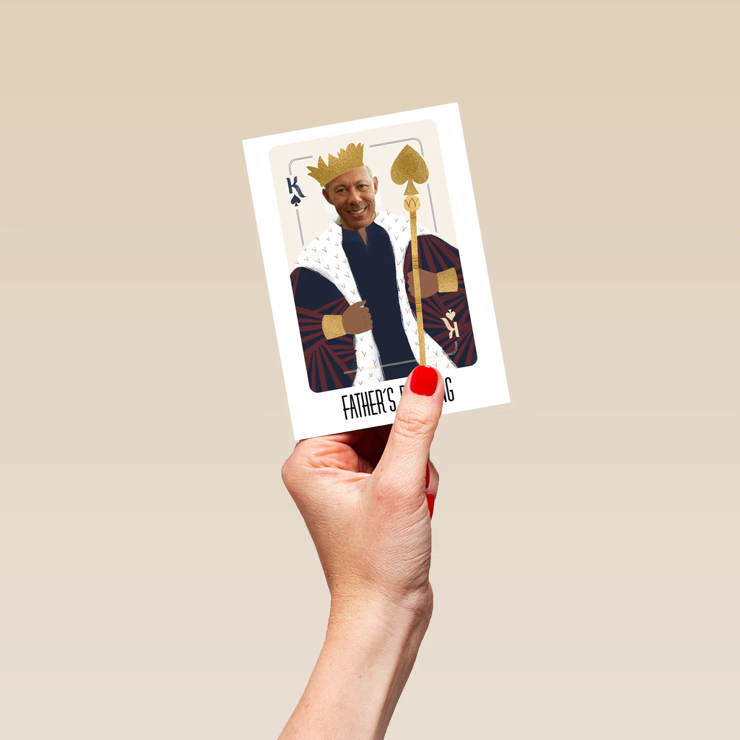 Personalised Photo Upload King of Spades Card Father's Day Card - Image 4