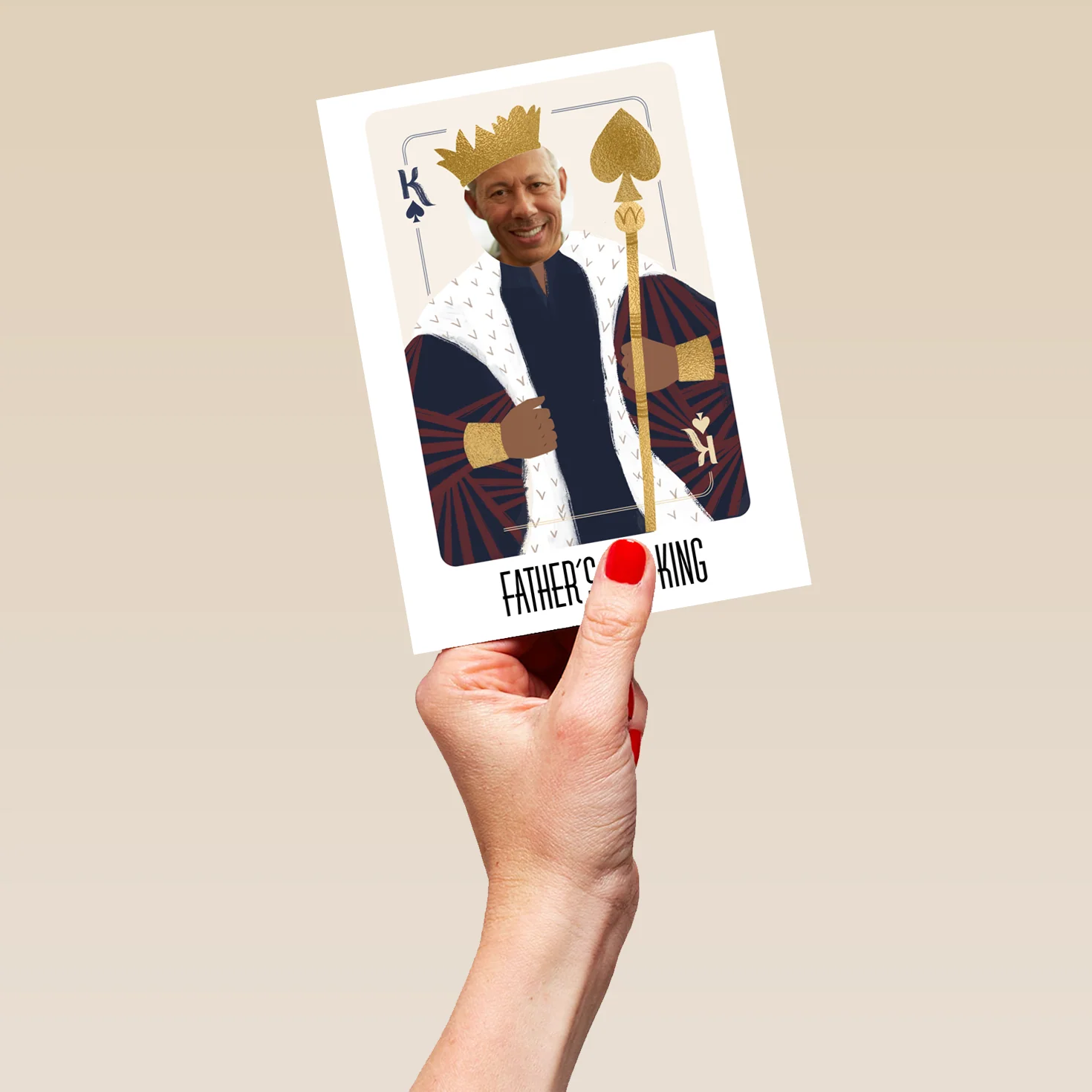 Personalised Photo Upload King of Spades Card Father's Day Card - Image 5