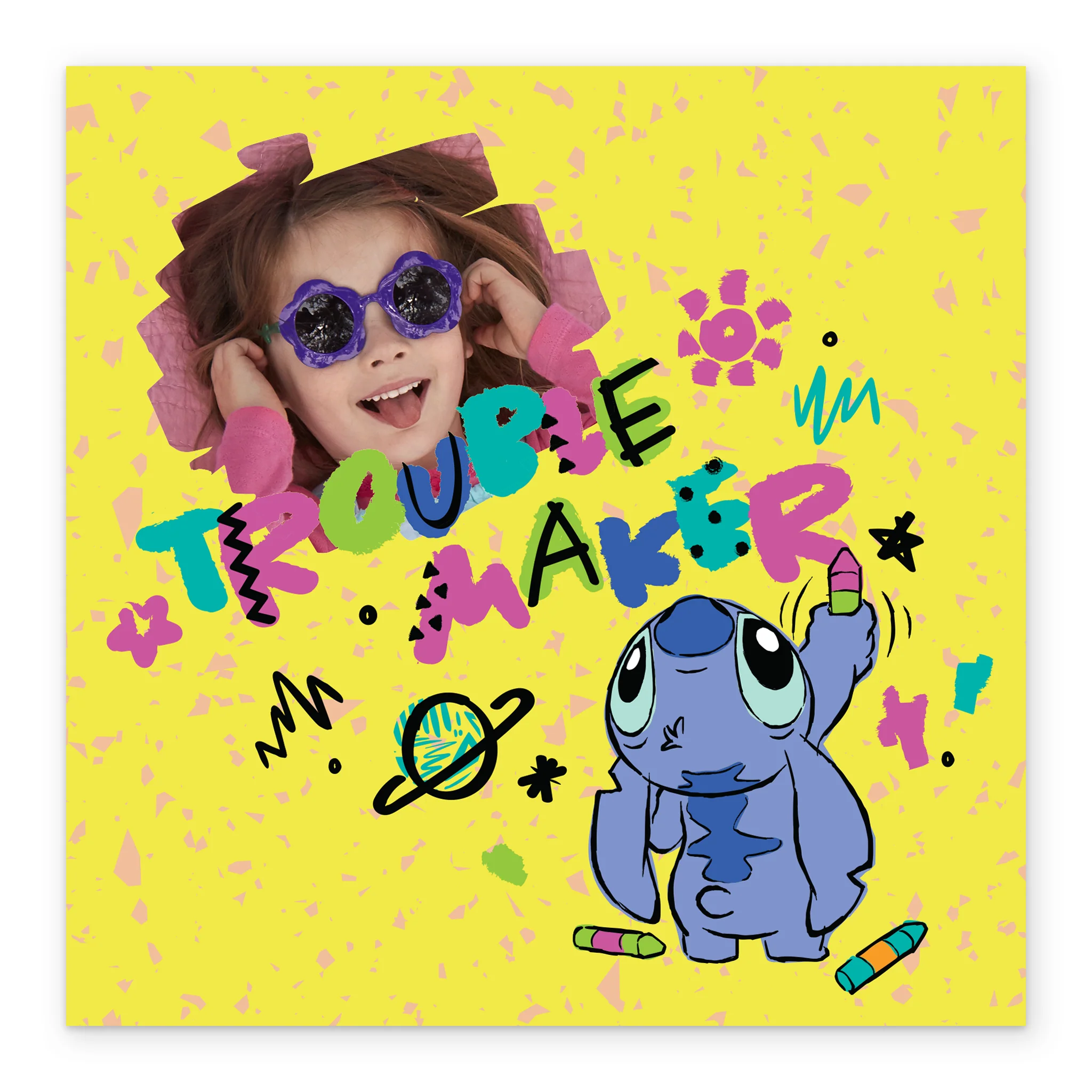 Personalised Photo Upload Lilo & Stitch Trouble Maker Birthday Card - Image 2