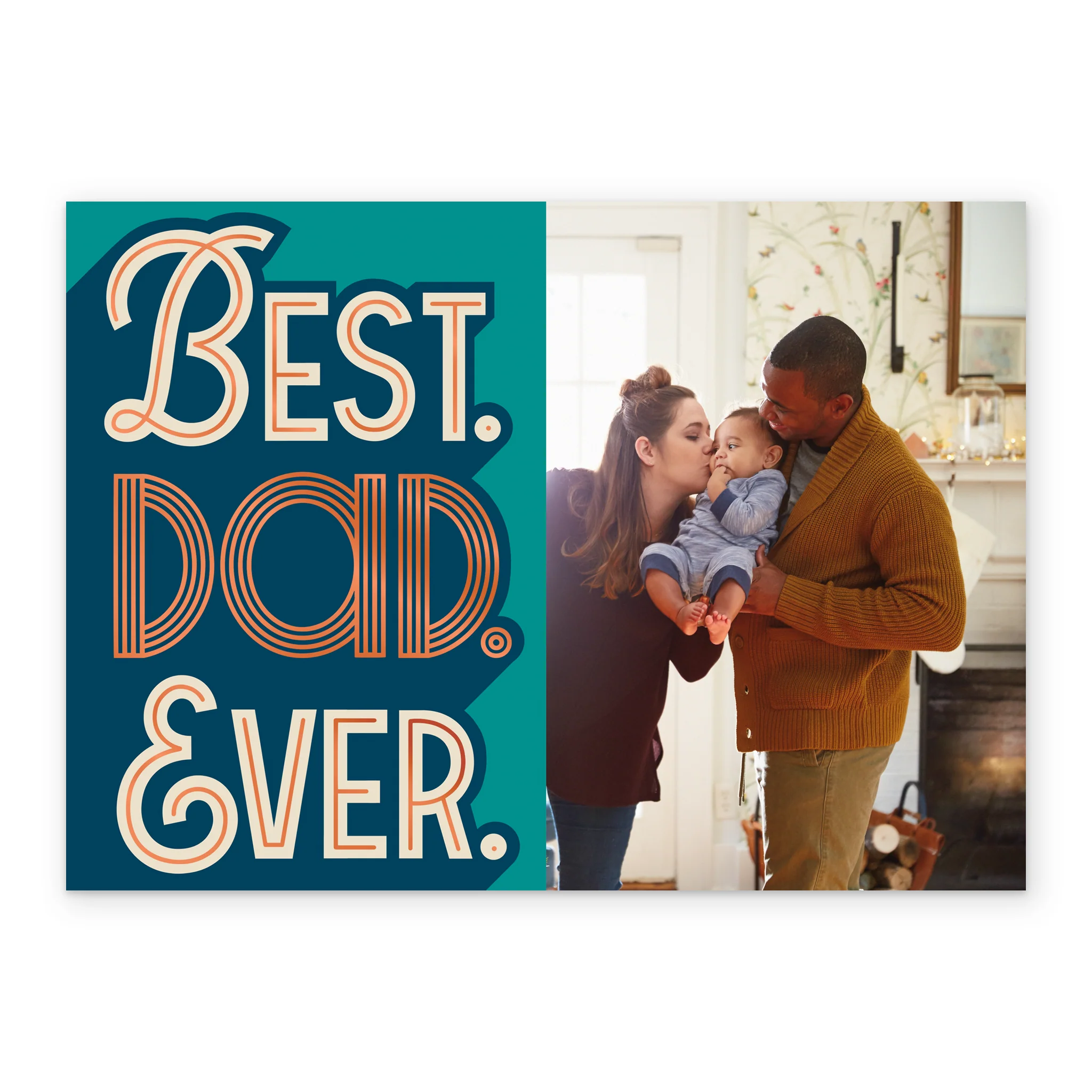 Personalised Photo Upload Linear Style Father's Day Card for Best Dad Ever - Image 2