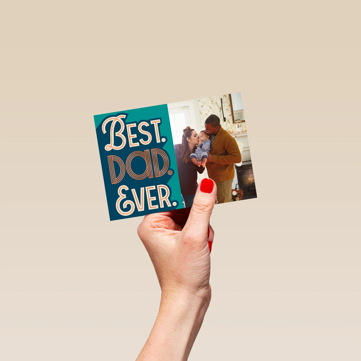 Personalised Photo Upload Linear Style Father's Day Card for Best Dad Ever - Image 4