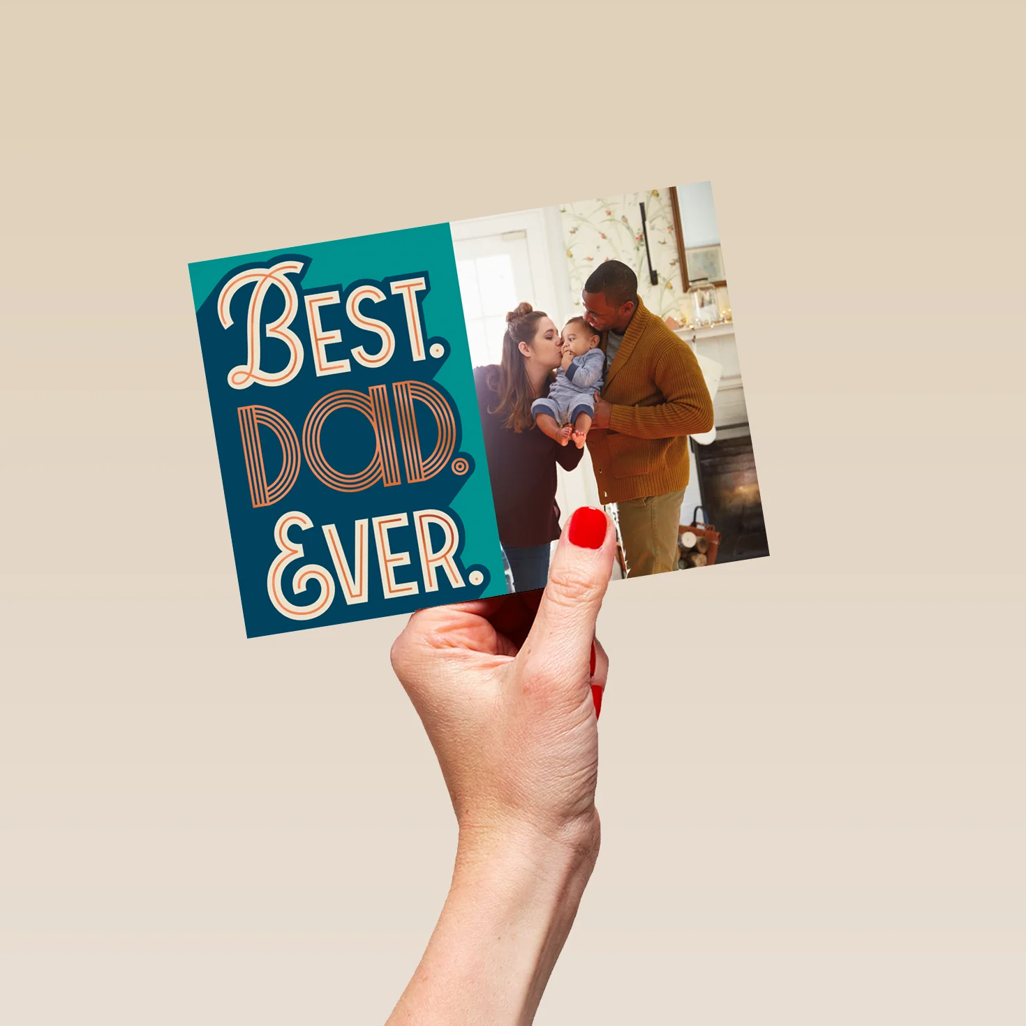 Personalised Photo Upload Linear Style Father's Day Card for Best Dad Ever - Image 5