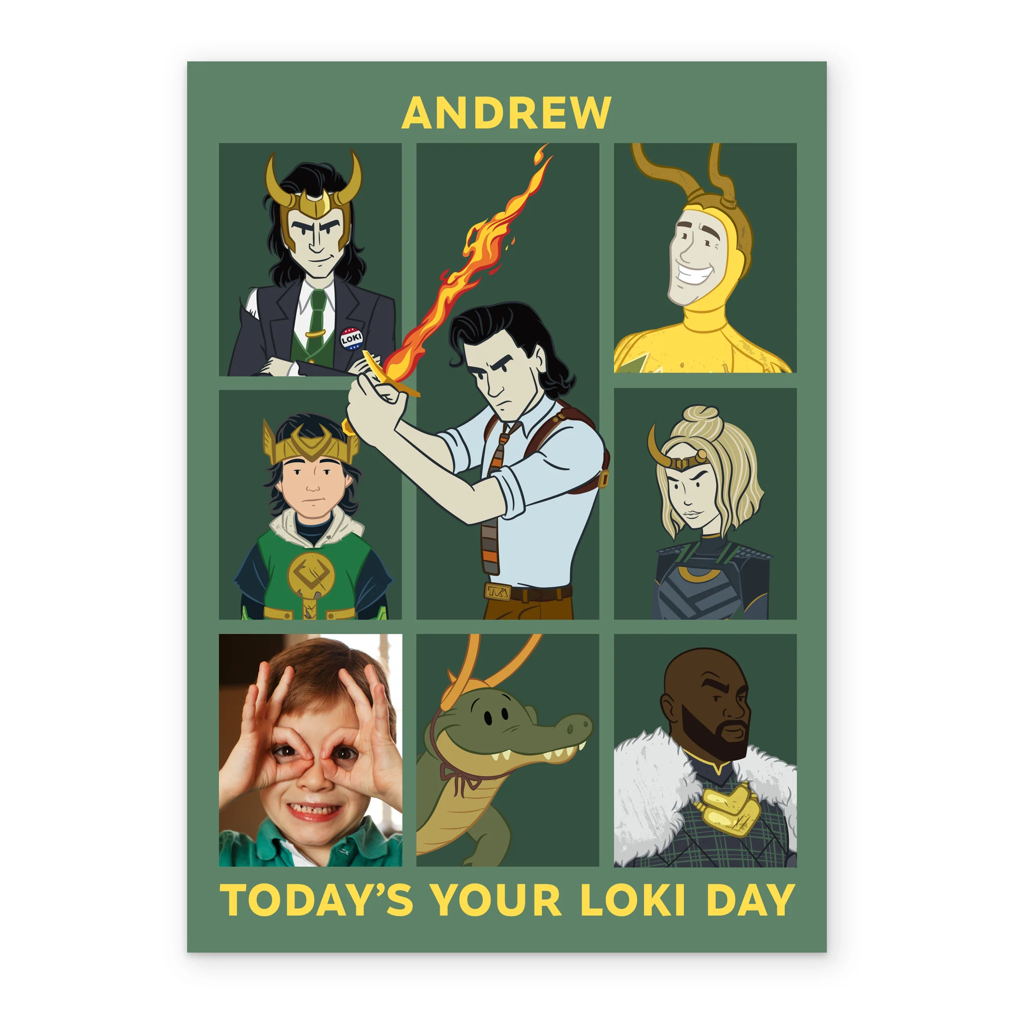 Personalised Photo Upload Loki Variants Birthday Card - Image 2