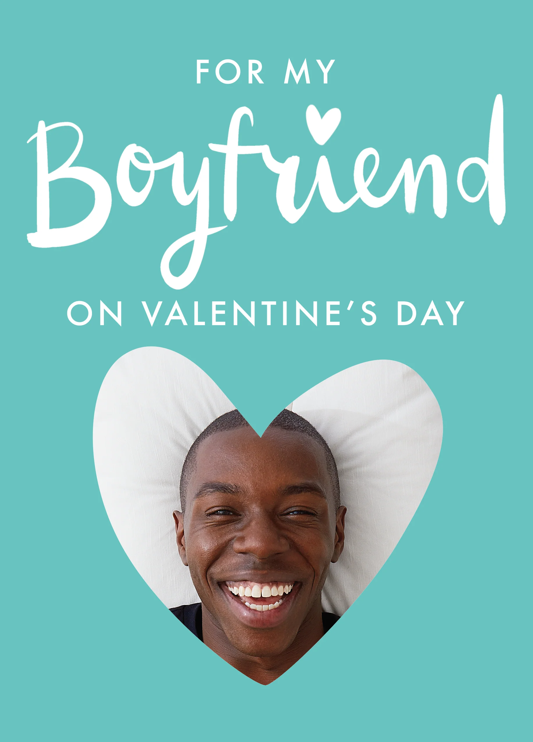Personalised Photo Upload Love Heart Boyfriend Valentine's Day Card