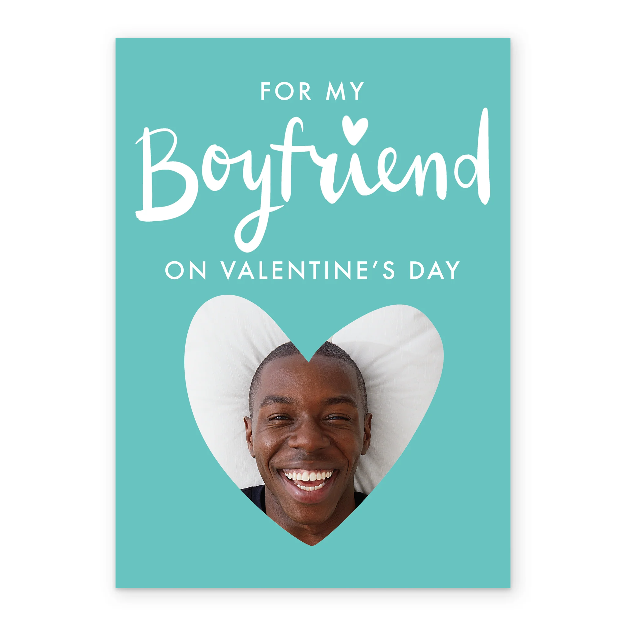 Personalised Photo Upload Love Heart Boyfriend Valentine's Day Card - Image 2