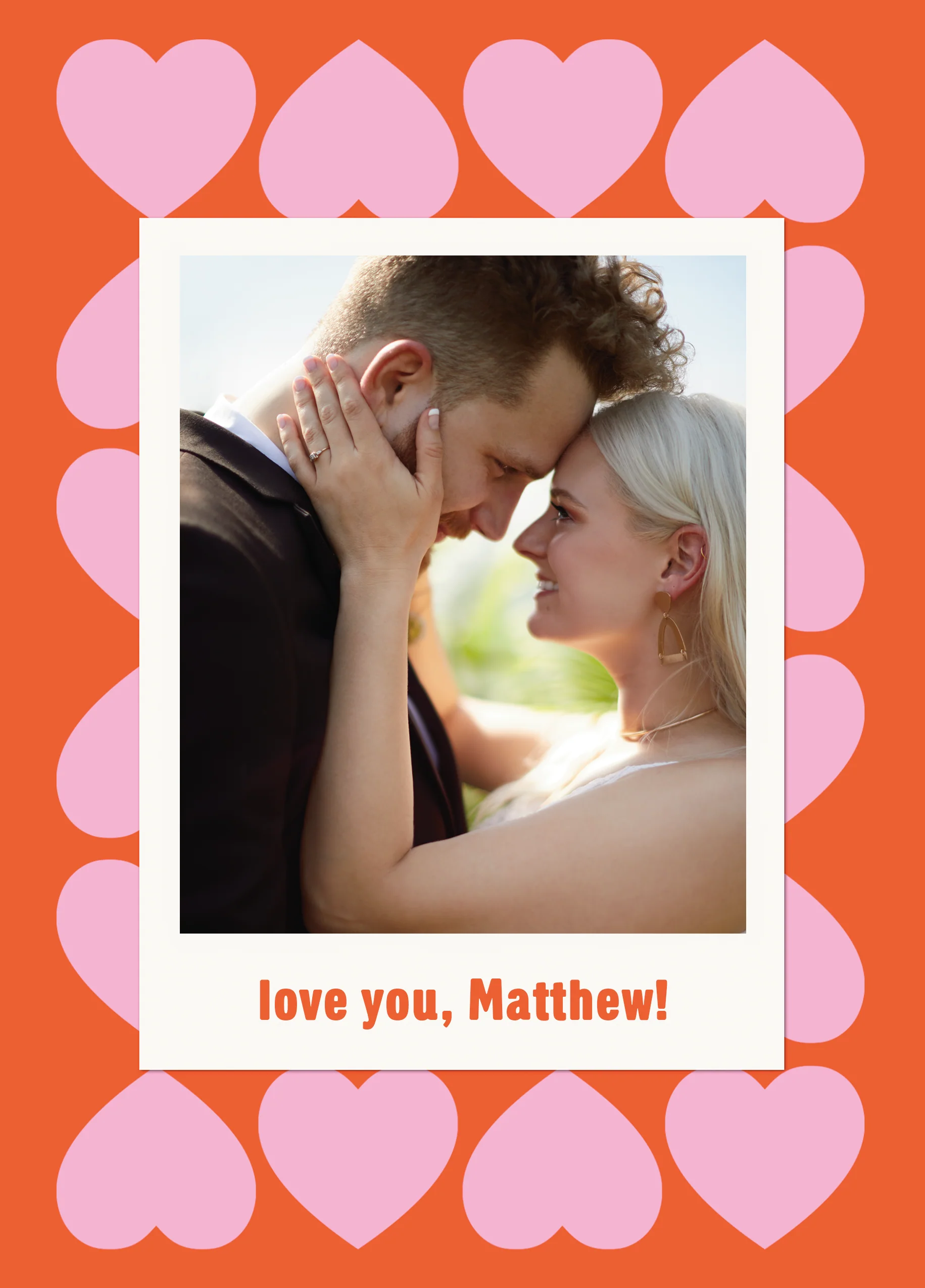 Personalised Photo Upload Love Hearts Greeting Card