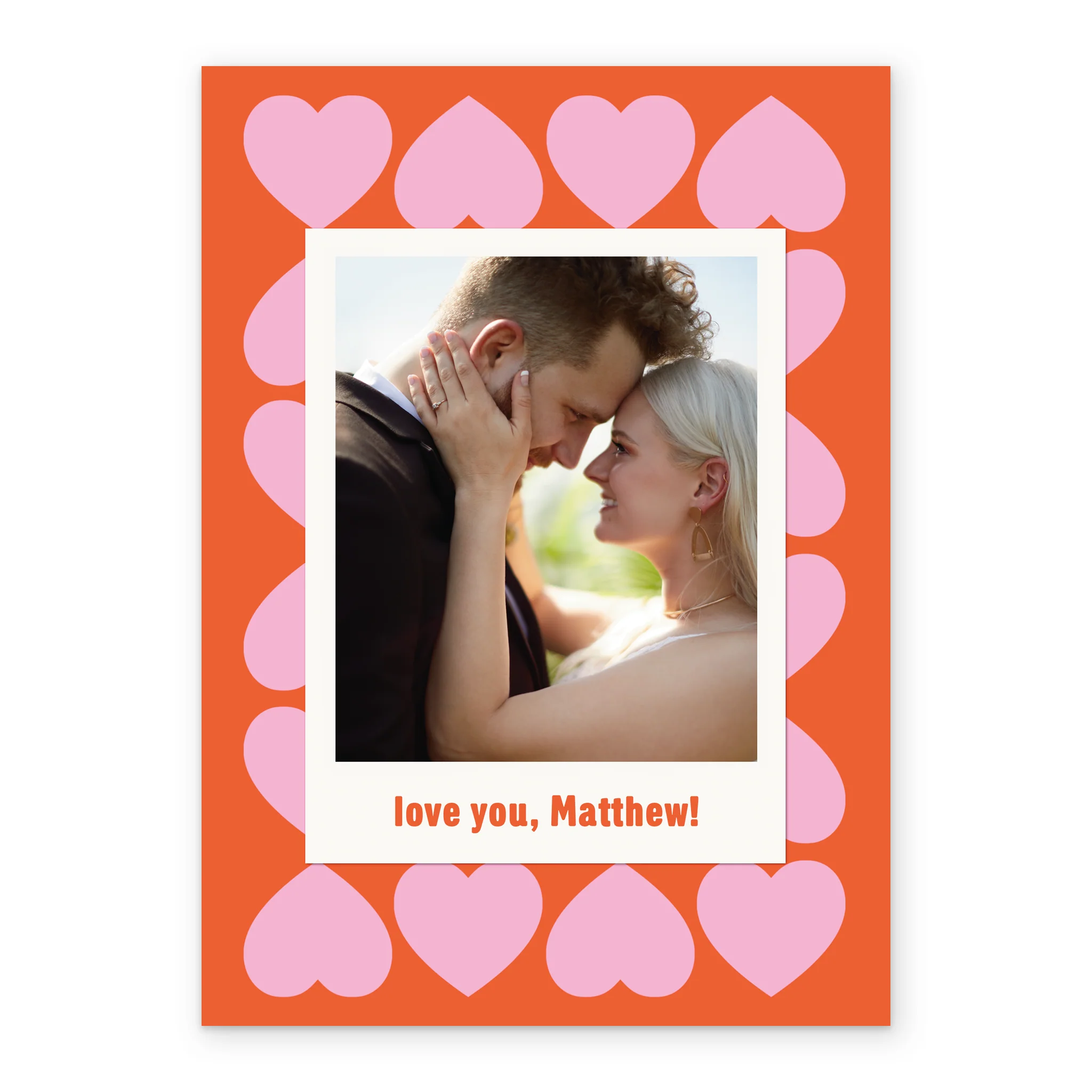 Personalised Photo Upload Love Hearts Greeting Card - Image 2
