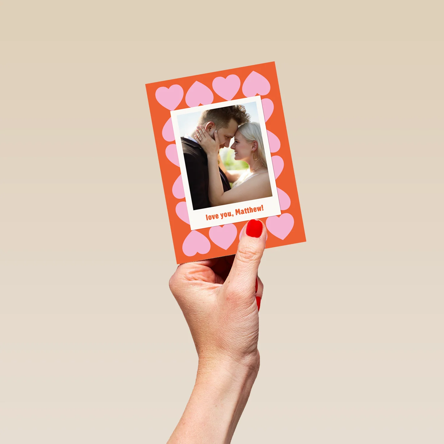 Personalised Photo Upload Love Hearts Greeting Card - Image 4