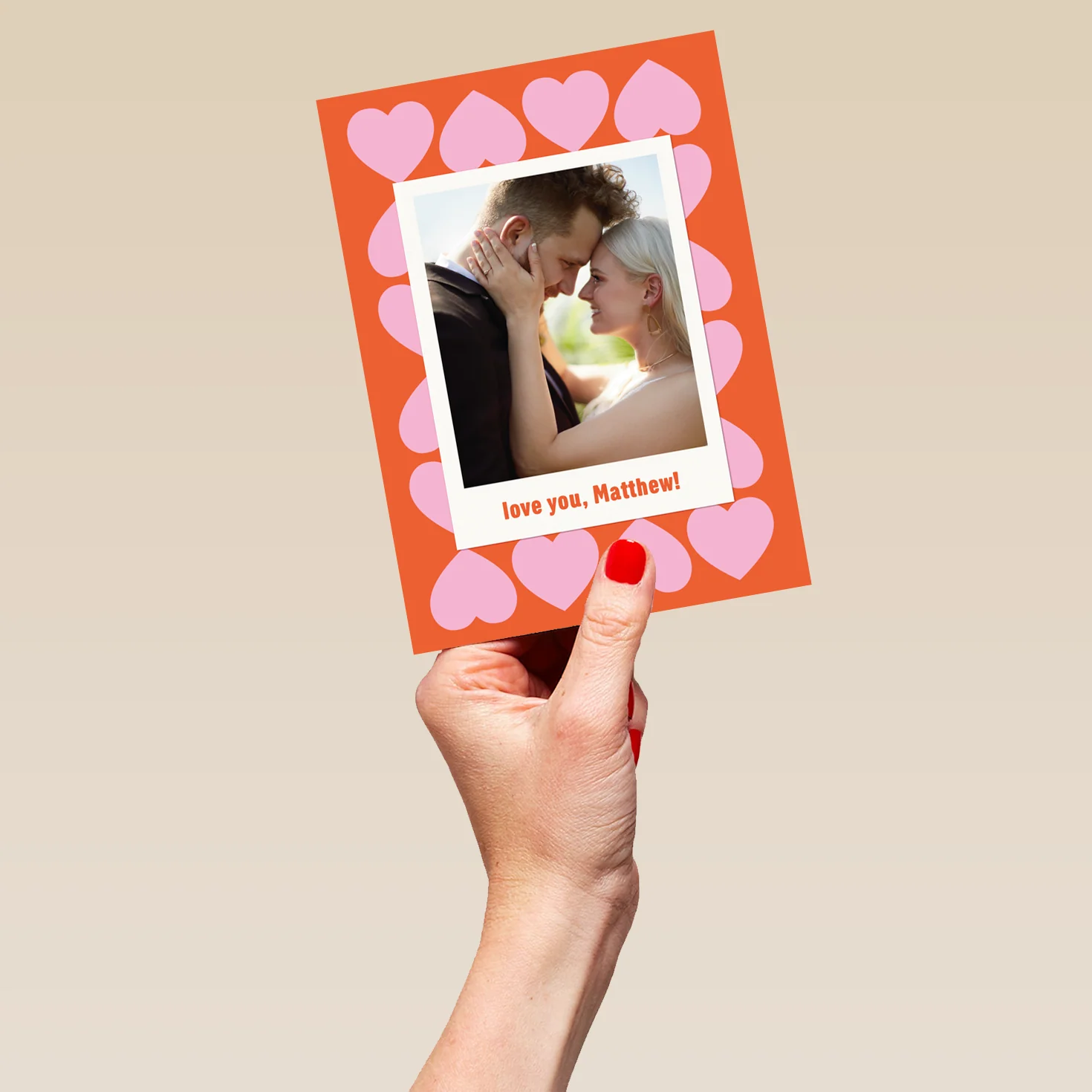 Personalised Photo Upload Love Hearts Greeting Card - Image 5