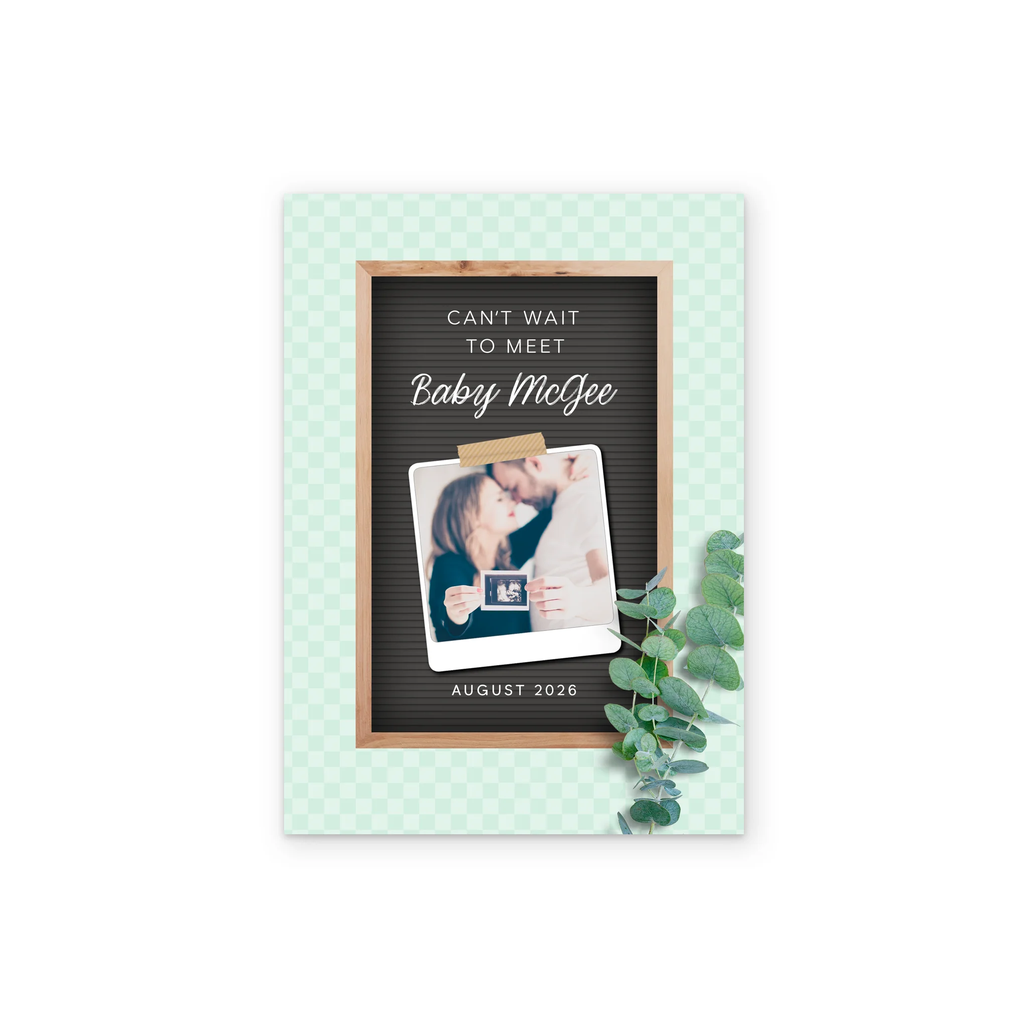 Personalised Photo Upload Memo Board Pregnancy Announcement Card - Image 2