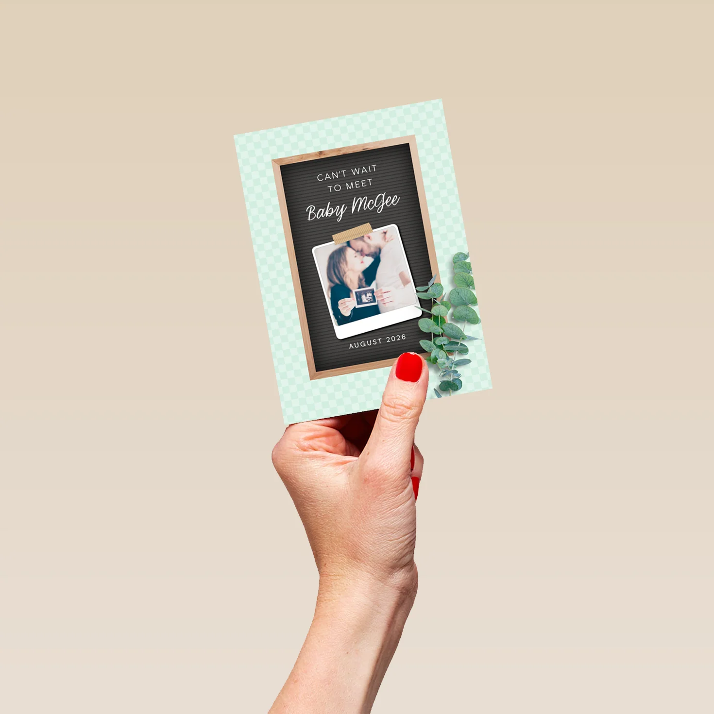 Personalised Photo Upload Memo Board Pregnancy Announcement Card - Image 4