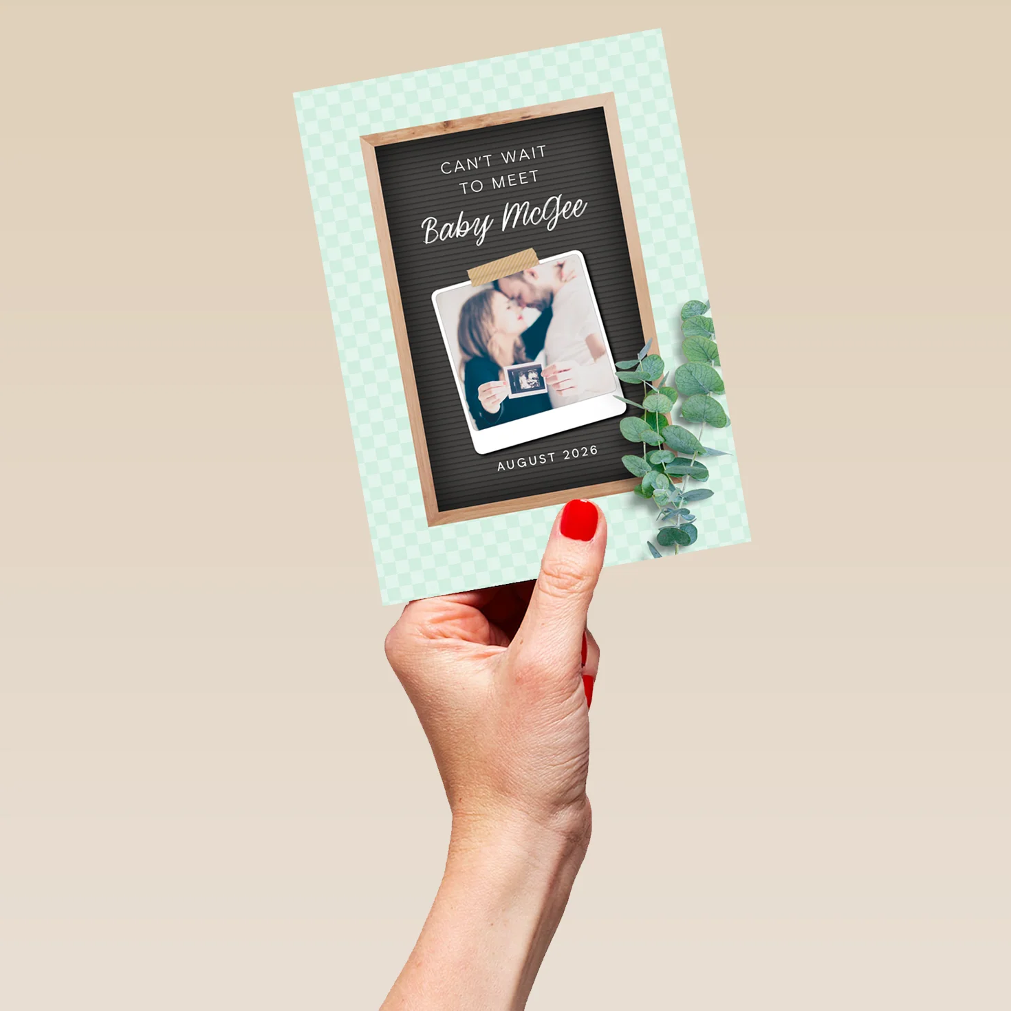 Personalised Photo Upload Memo Board Pregnancy Announcement Card - Image 5