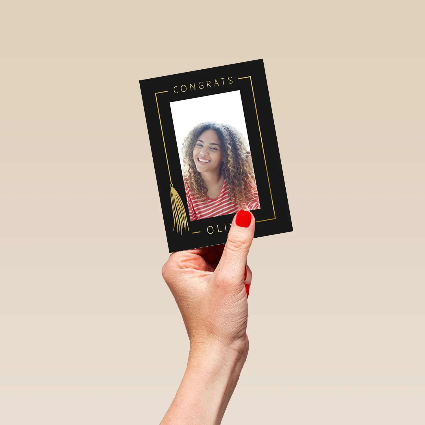 Personalised Photo Upload Mortarboard Tassel Graduation Card - Image 4