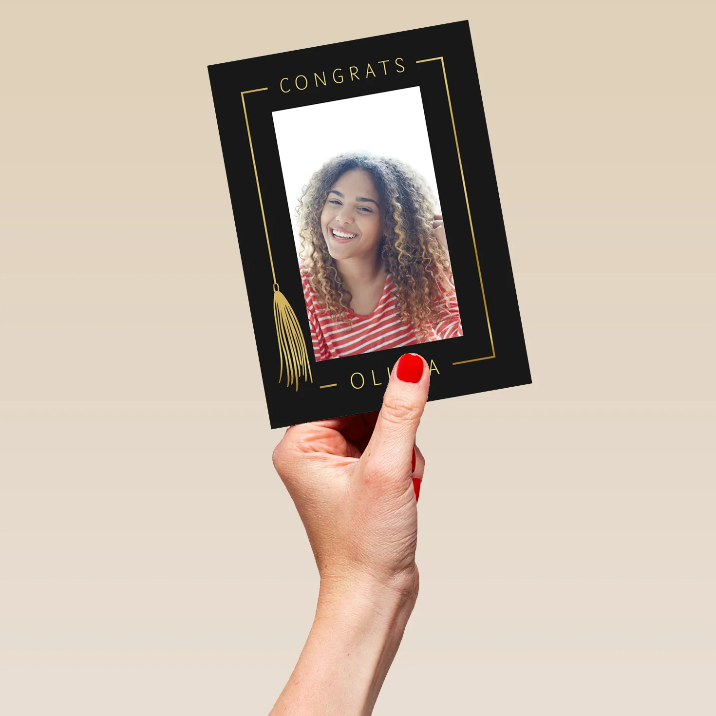 Personalised Photo Upload Mortarboard Tassel Graduation Card - Image 5