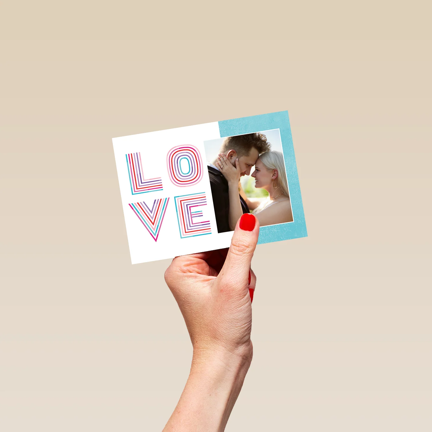Personalised Photo Upload Neon Love Greeting Card - Image 4